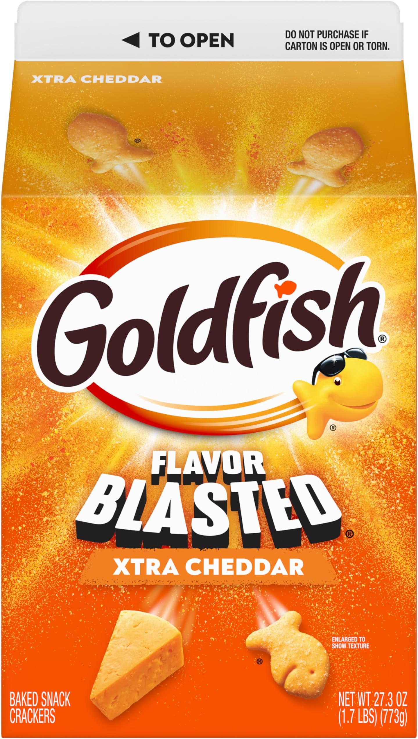 Goldfish Flavor Blasted Xtra Cheddar Cheese Crackers, 27.3 oz Carton