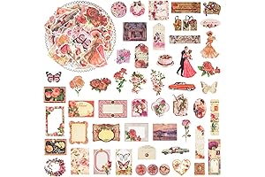 Aromoty Vintage Scrapbook Washi Stickers, 100 Pcs Aesthetic Ephemera Scrapbooking Supplies Stationary Junk Journal
