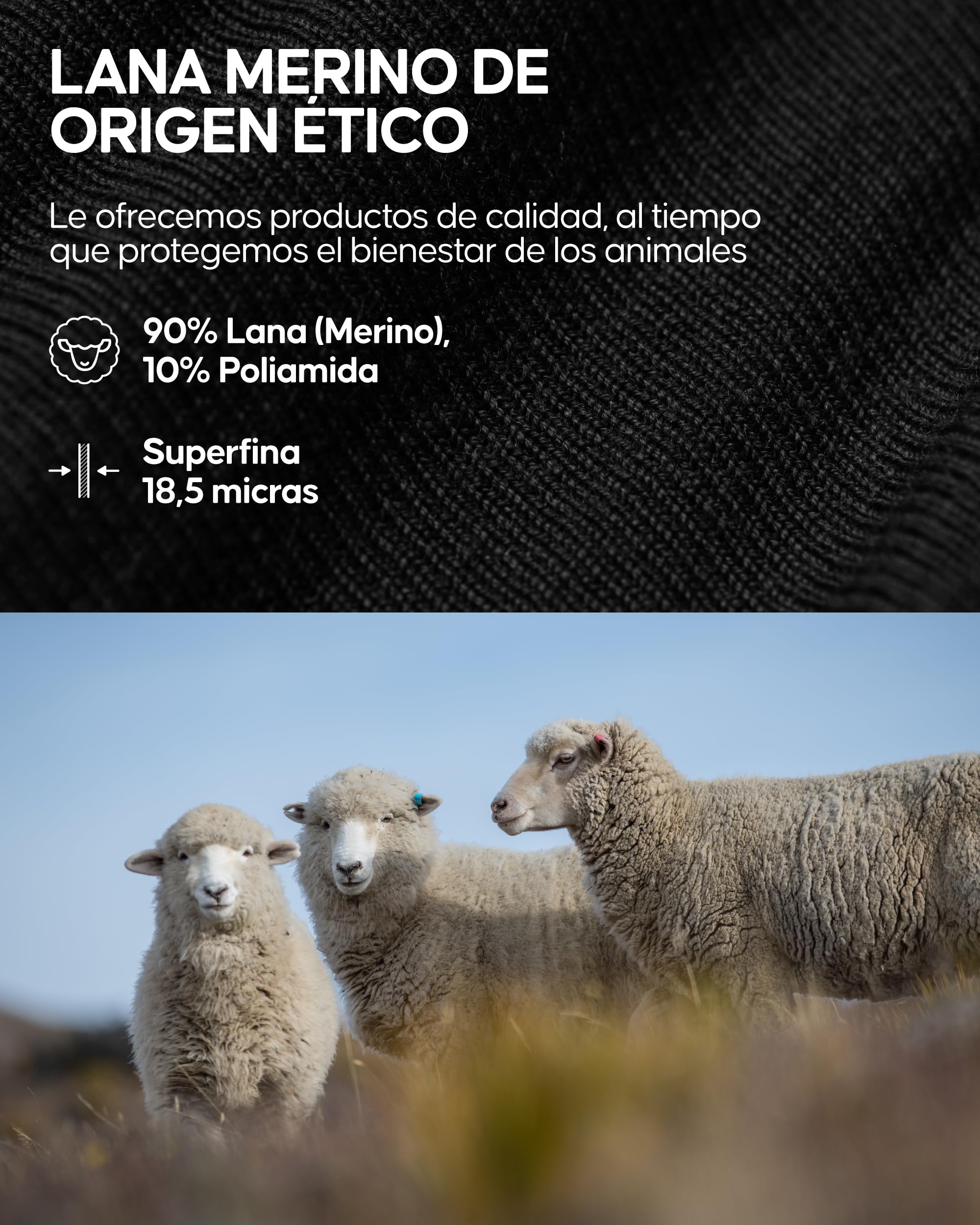 DANISH ENDURANCE Bufanda de Lana Merino para Mujer y Hombre - Suave y Caliente, Unisex - Bufanda de Invierno