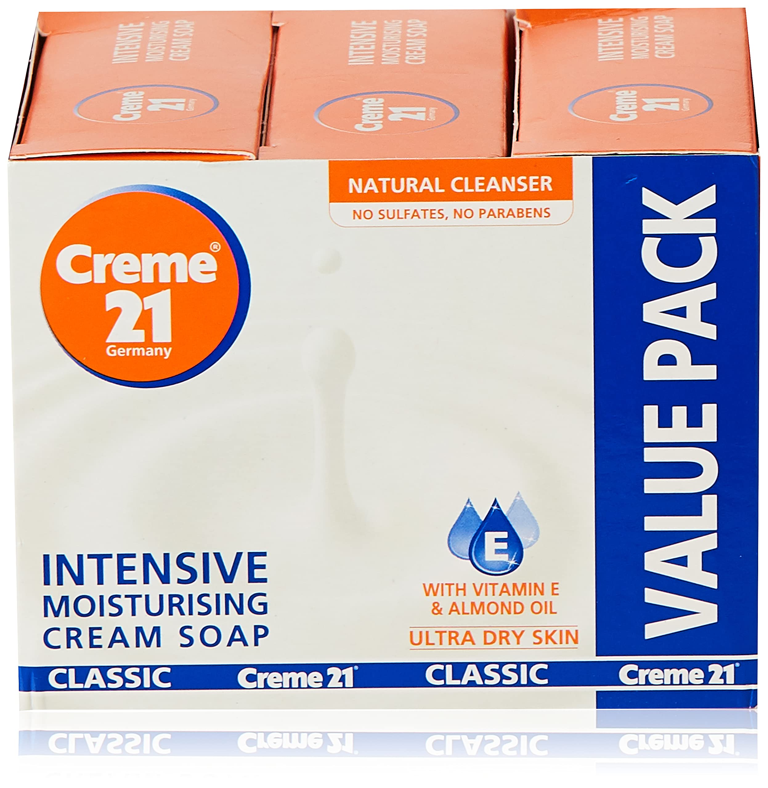 Crème 21 Intensive Moisturising Soap 3 X 125 gm, Milky White