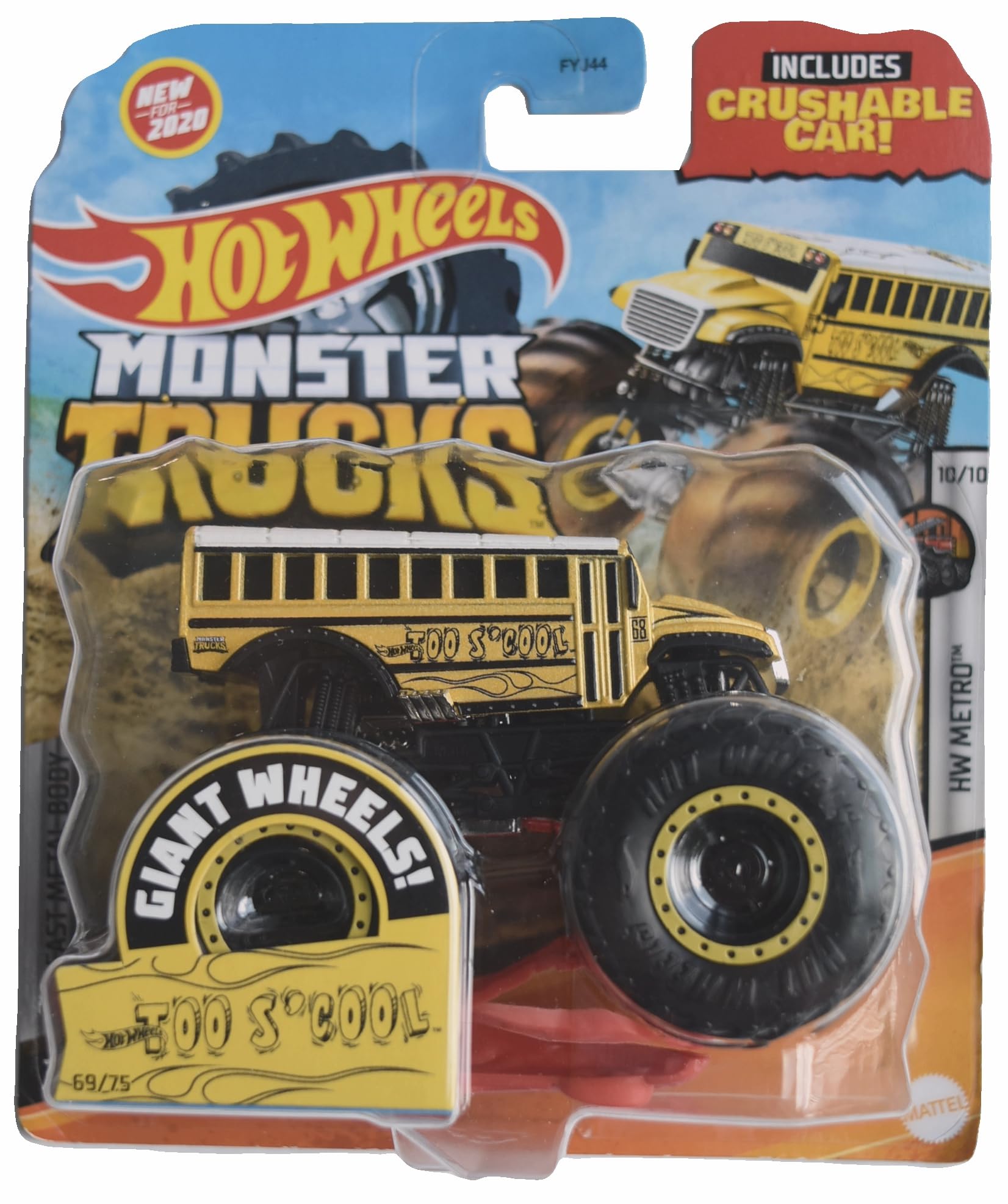 Hot Wheels Monster Trucks Too S'cool, Crushable Car