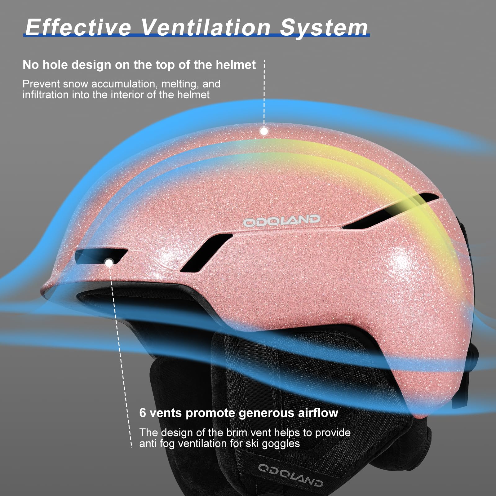 Odoland Casco da Sci per Uomo Donna Ragazzo e Ragazzi, Casco da Snowboard Ruota Regolabile, Ottima Ventilazione, Casco Ski per Sci Pattinaggio Snowboard