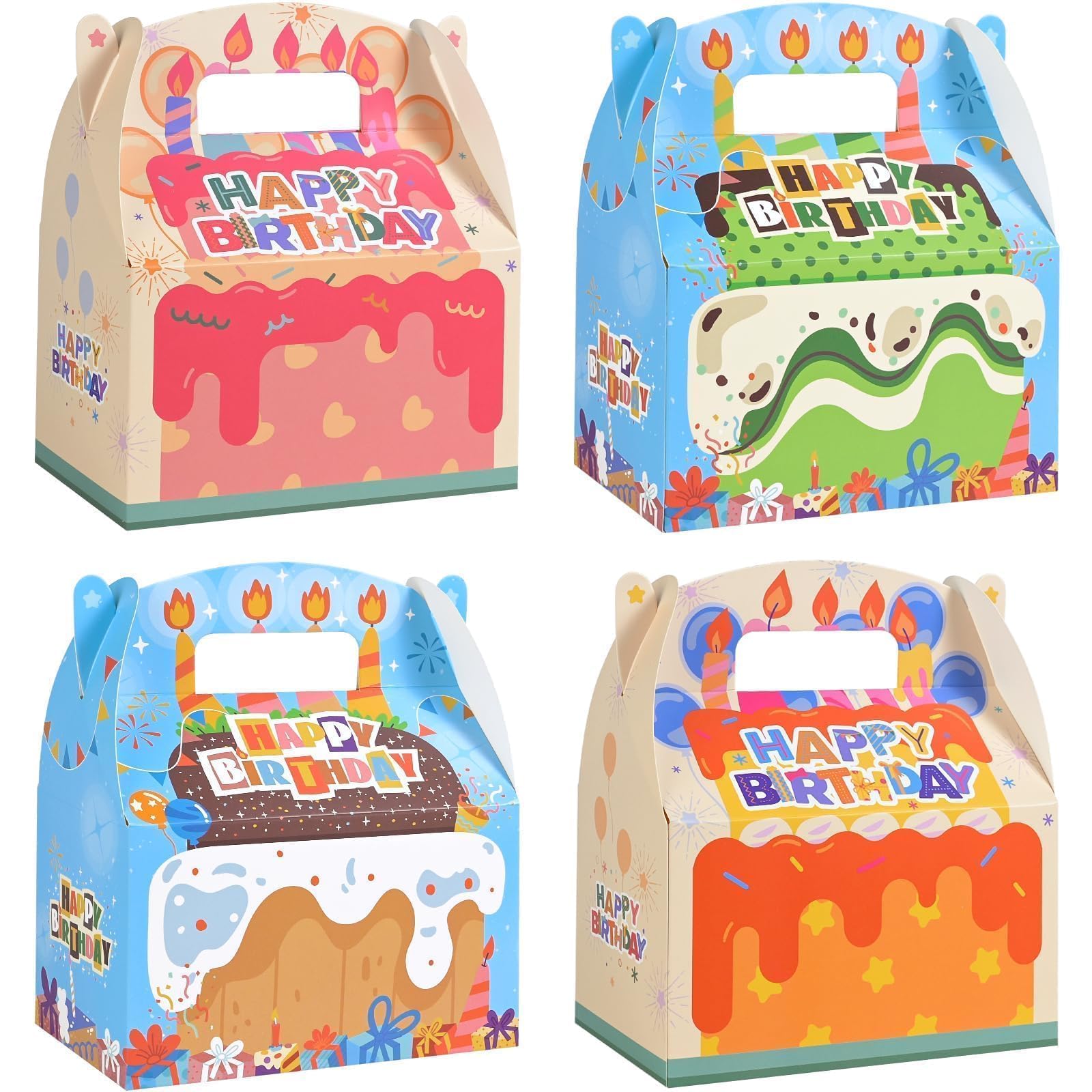 WERNNSAI 12 Pcs Birthday Party Treat Boxes Cake Candy Boxes for Birthday — image 1
