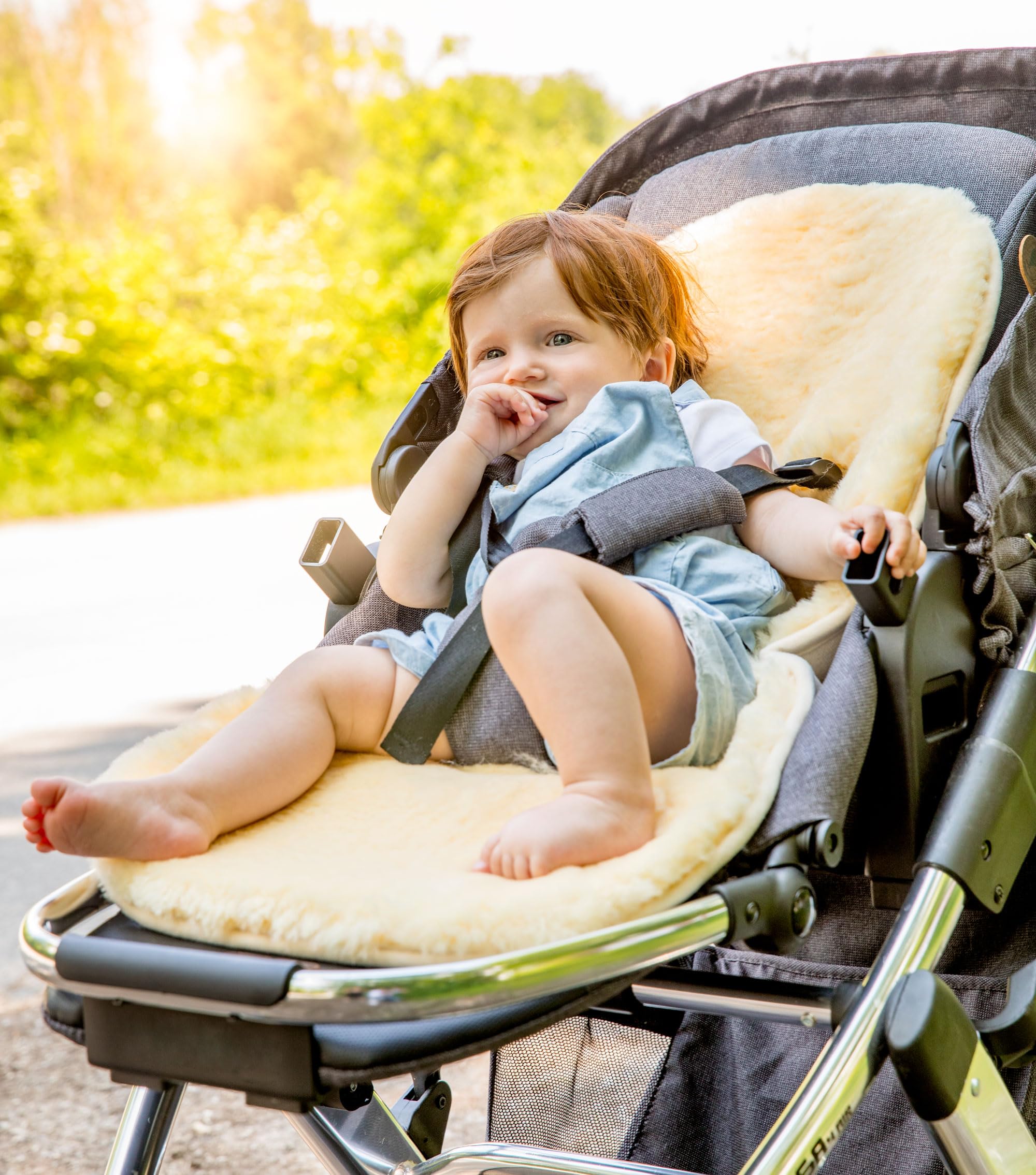 Fellhof Kinderwagen Einlage Lammfell OEKO-TEX 37x75 cm