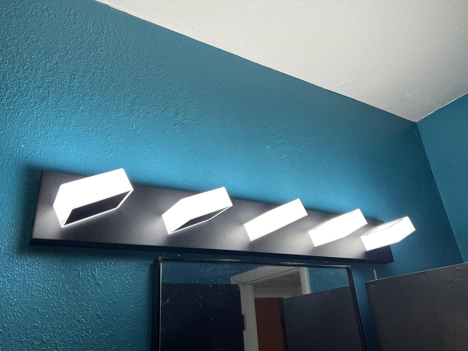Ralbay Dimmable Matte Black Vanity Light Modern 5 Lights Acrylic Stainless Steel Vanity Wall Light Over Mirror Long LED Modern Bathroom Vanity Lighting Fixtures - View #13