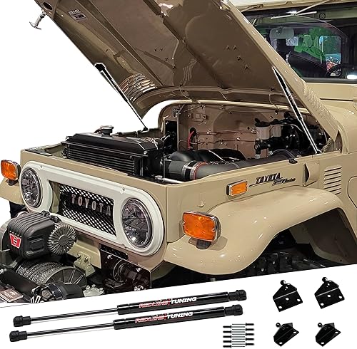 Redline Tuning Sistema QuickLIFT Plus de capó 21-27002-02 compatible con Toyota Land Cruiser FJ40 1963-1982 (todos los componentes negros)