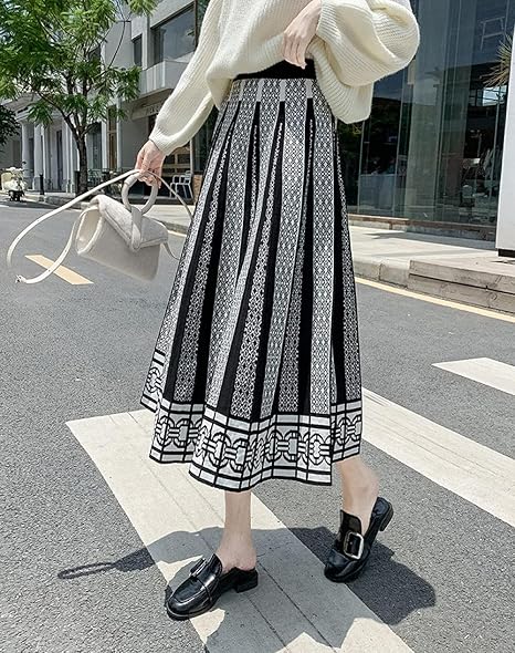 Amazon Co Jp プリーツマキシスカート プリントニットスカート ハイウエストスリムロングスカート Black Oneサイズ 女性用スカート 服 ファッション小物 Amazon Co Jp プリーツマキシスカート プリントニットスカート ハイウエストスリムロングスカート Black Oneサイズ 女性用スカート 服 ファッション小物