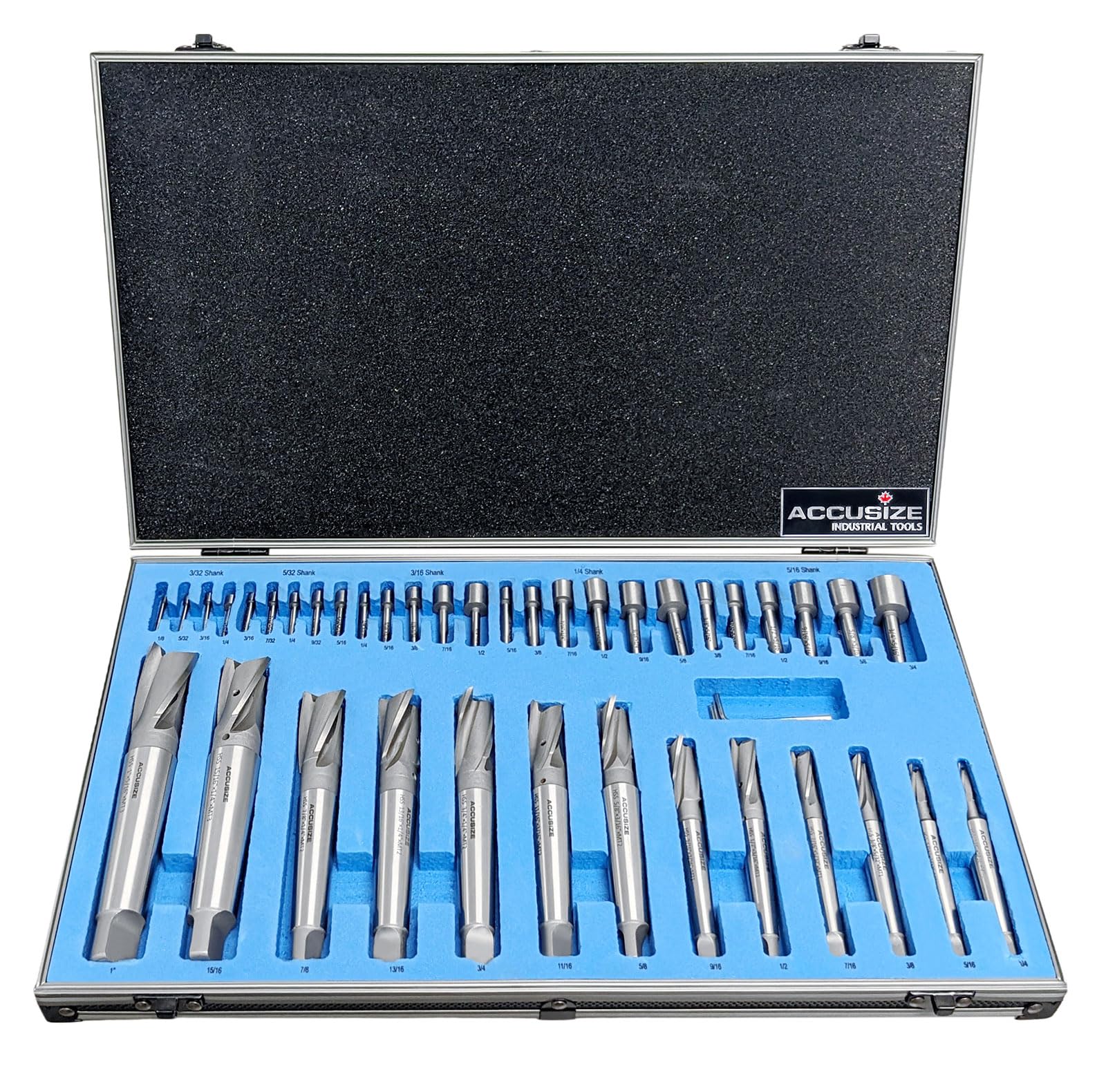 Accusize Industrial Tools 39 Pc Straight Shank H.S.S. Interchangeable Pilot Counterbore Set, Counterbores from 1/4'' up to 1'' by 16ths, 500S-A000 — Amazon image 10