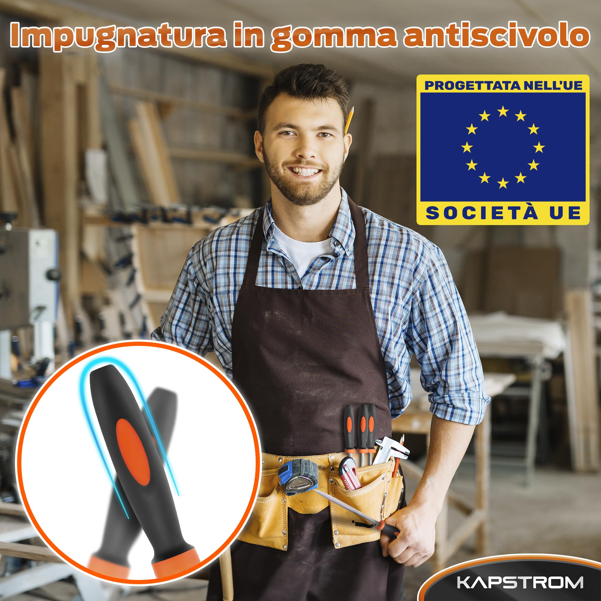 Set di lime ad ago KapStrom, 6 lime ad ago per legno, metallo, plastica e gioielli, include lime piccole tonde, semitonde, quadrate, triangolari, piatte e a punta piatta