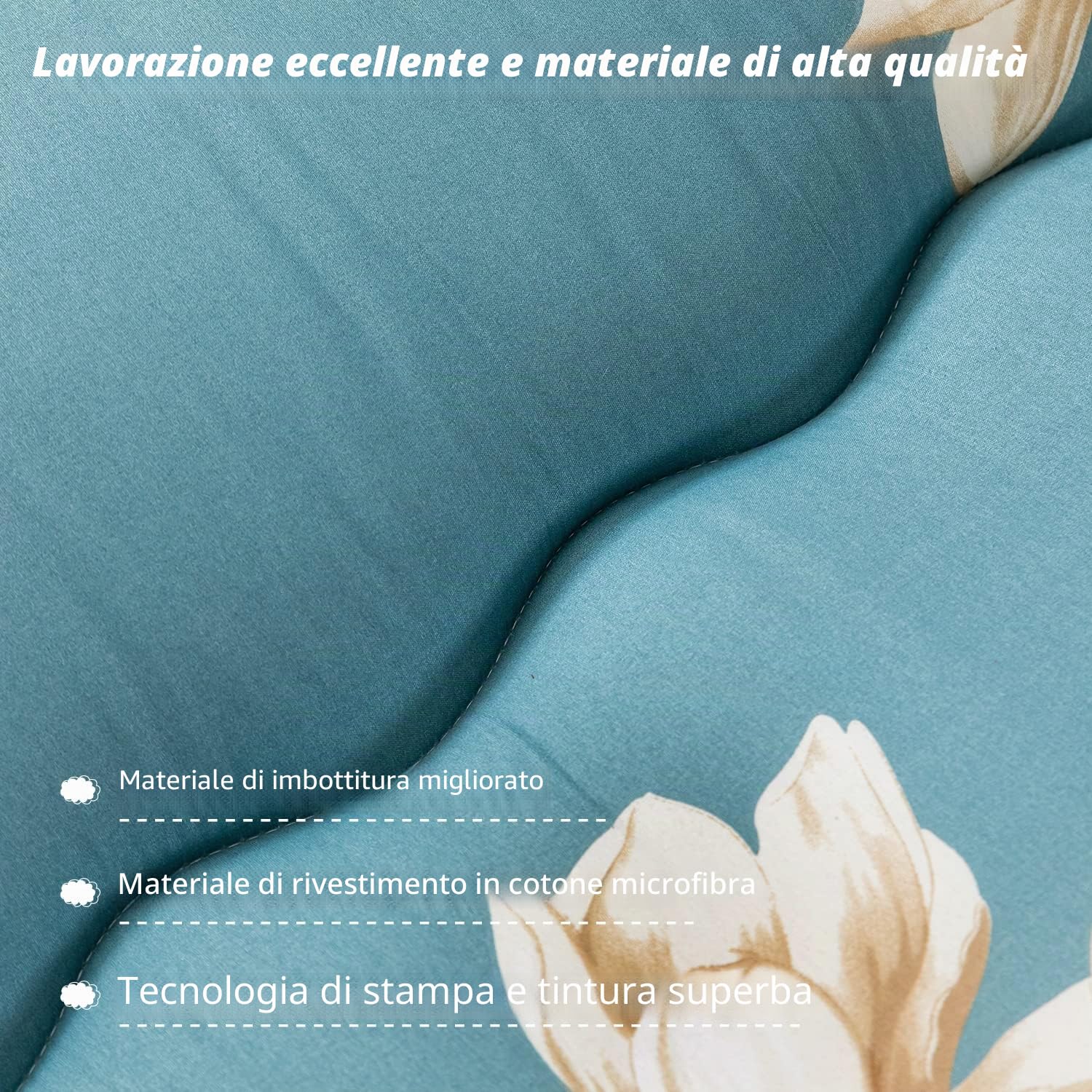 Maxyoyo Materasso da pavimento giapponese, materasso futon, tatami spesso, pieghevole, arrotolabile, per dormitorio, cuscino per pavimento (fiore blu, matrimoniale)