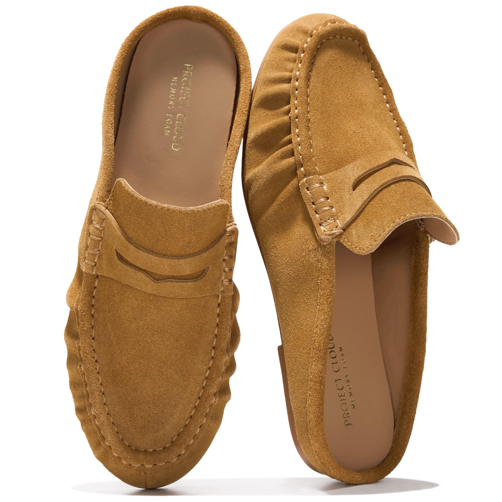 Project Cloud 100% Genuine Leather Penny Loafers for Women Mule | Mules For Women with Memory Foam Insole Womens Flats-Lightweight Womens Loafers & Womens Shoes-Women's Loafers & Slip-ons
