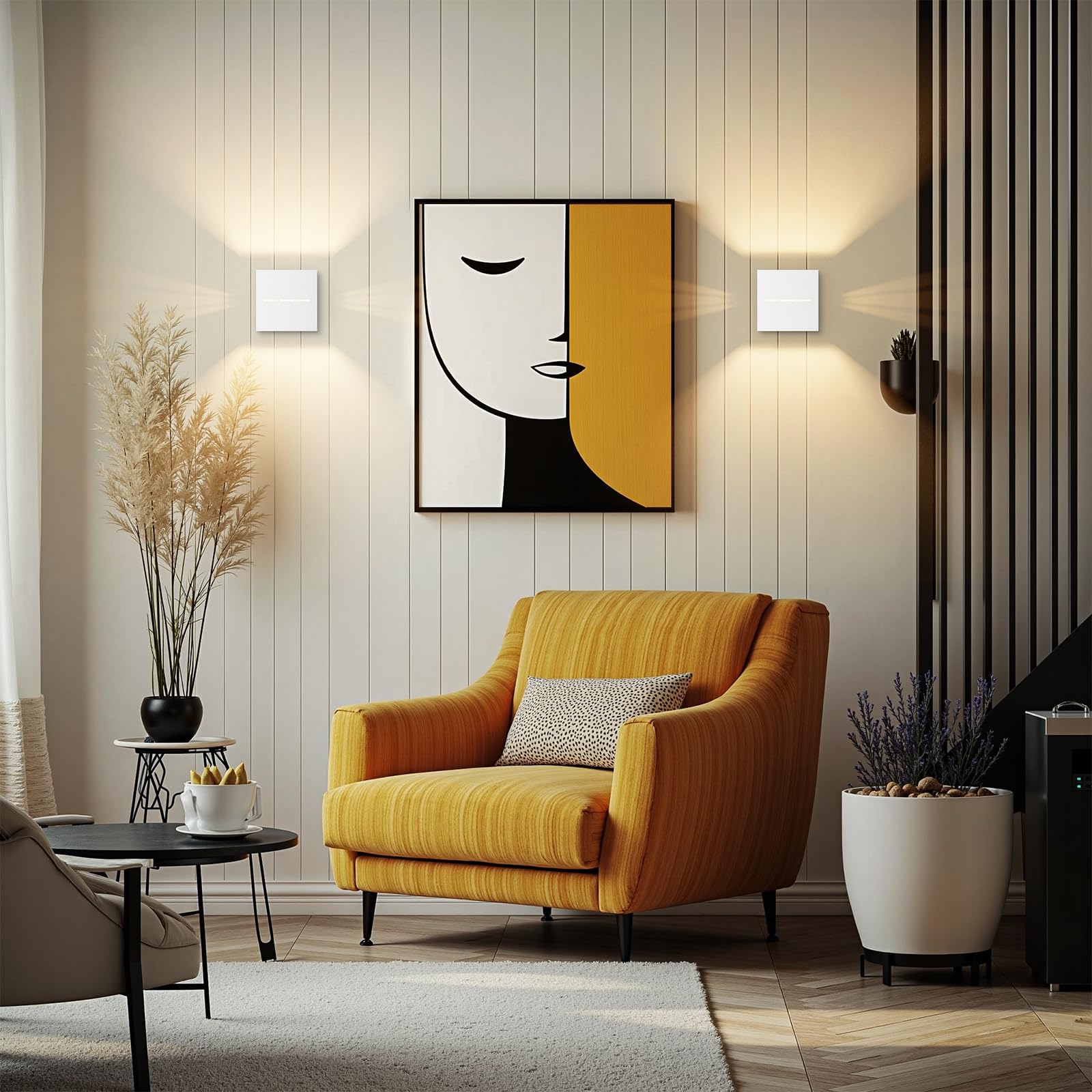 Klighten 2 Pezzi 5W Lampade da Parete per Interni Bianco Caldo 3000K Applique da Parete Con G9 Lampadina Sostituibile, per Portico, Scala, Corridoio,Balcone (Bianco)