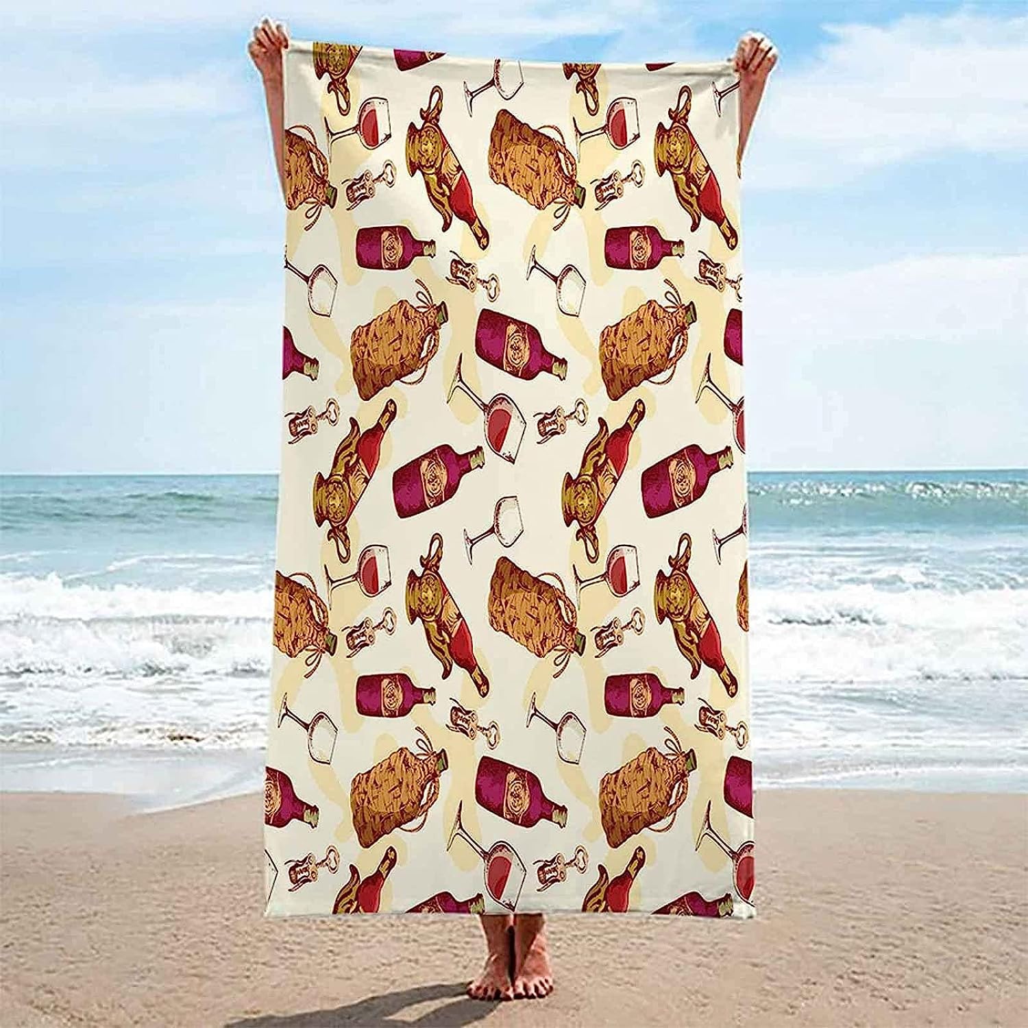 Telo Mare Microfibra Grande Modello Creativo Del Fumetto 200 X 200 Cm, 3D Telo Mare Leggero Antisabbia Per Donna Uomo, Asciugamano Microfibra Asciugatura Rapida Per Bagno, Spiaggia, Campegg -2P5W/S2O