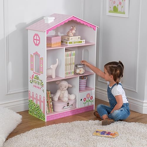 Miniatura 3 de Estante para libros en forma de casa de muñeca KidKraft 14604 De niños BlancoRosado