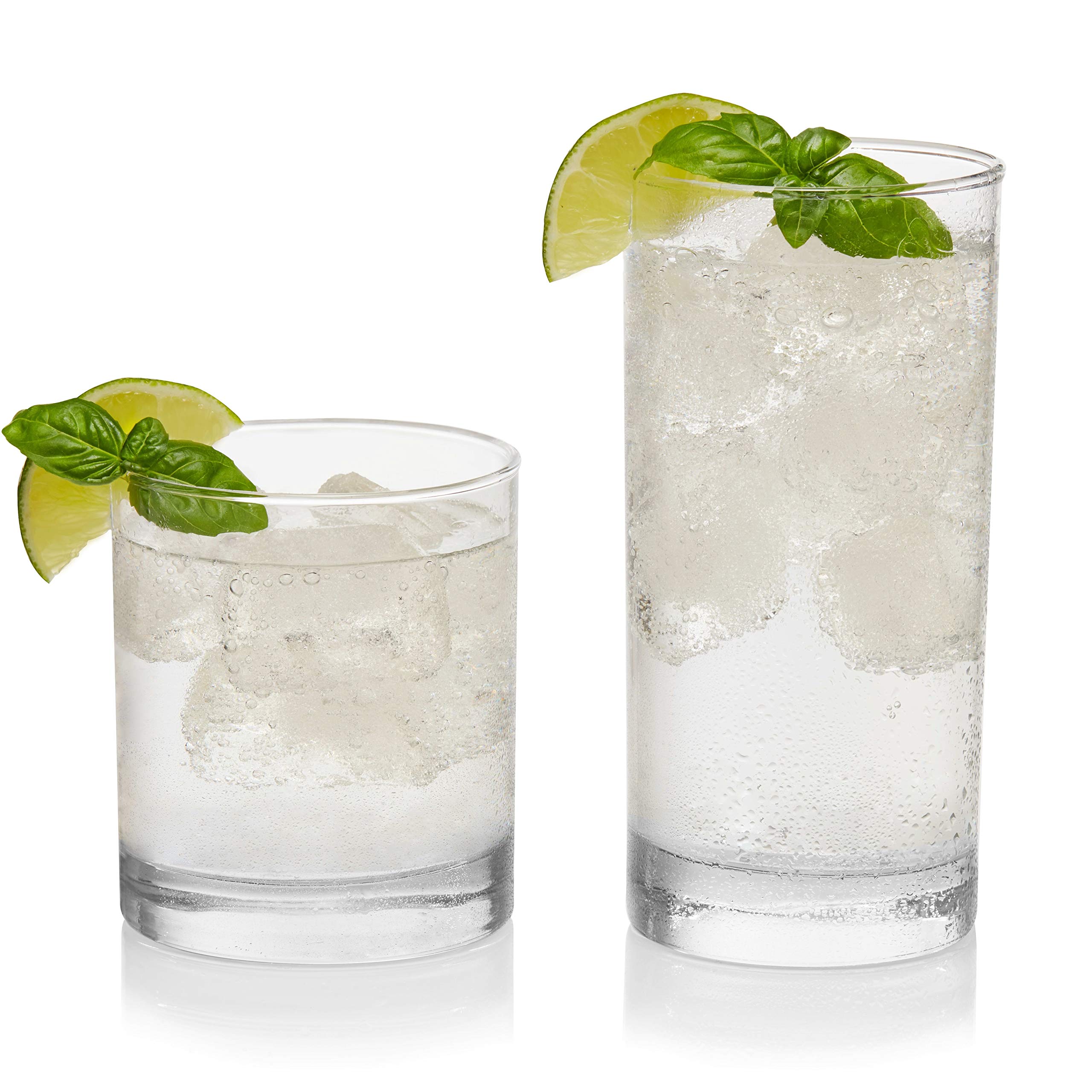 Libbey Province Tumbler & Rocks Glas Set, Edles Drinkware Gläser Set, hohe Trinkgläser mit modernen Linien, spülmaschinenfeste Trinkgläser, 16-teiliges Sortiment | Fassungsvermögen: 325 ml für Whiskey, Cocktails und mehr, mit schwerem Boden und spülmaschi