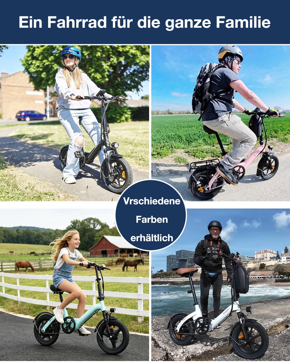 Bodywel T16PRO Mini E Bike 14 Zoll faltbar Elektrofahrrad 250W 36V/10AH Akku mit APP Funk für Herren Damen,Reichweite Max 45 km