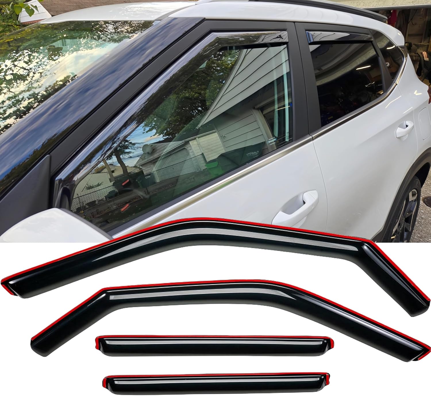Rainproof Side Window Wind Deflectors for Ford Expedition 1998-2002, in-Channel Sun Rain Guard Sets,Nice Looking Window Visors for Cars,Vent Deflector for Ford Expedition 98-02 W194233