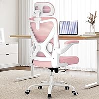 Vista 11 de Silla de oficina ergonómica, silla de escritorio de malla con soporte lumbar ajustable, sillas de juegos de computadora con respaldo alto, sillas