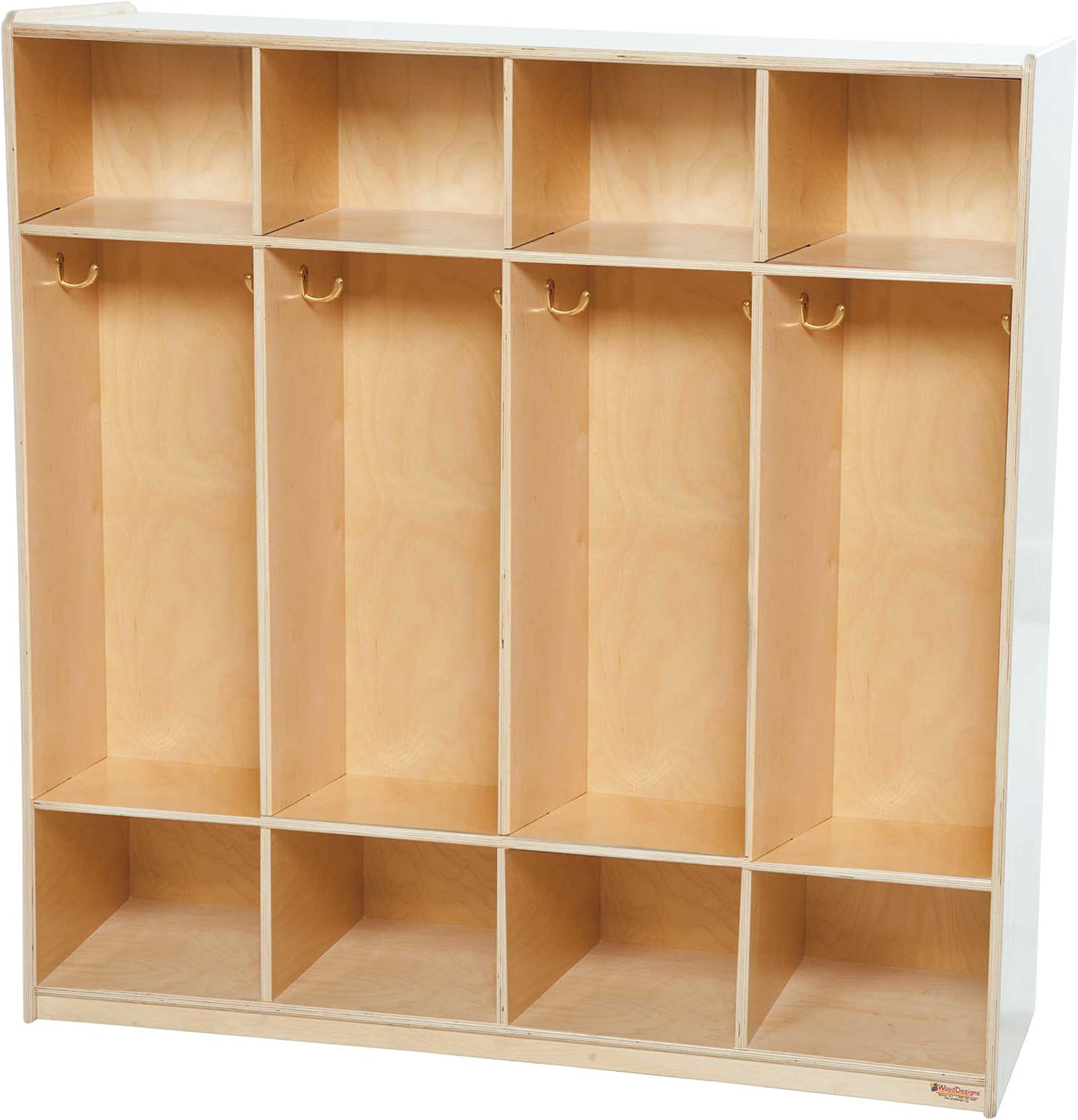 Wood Designs WD15000 Child's Four-Section Locker, 49 x 48 x 15" (H x W x D)