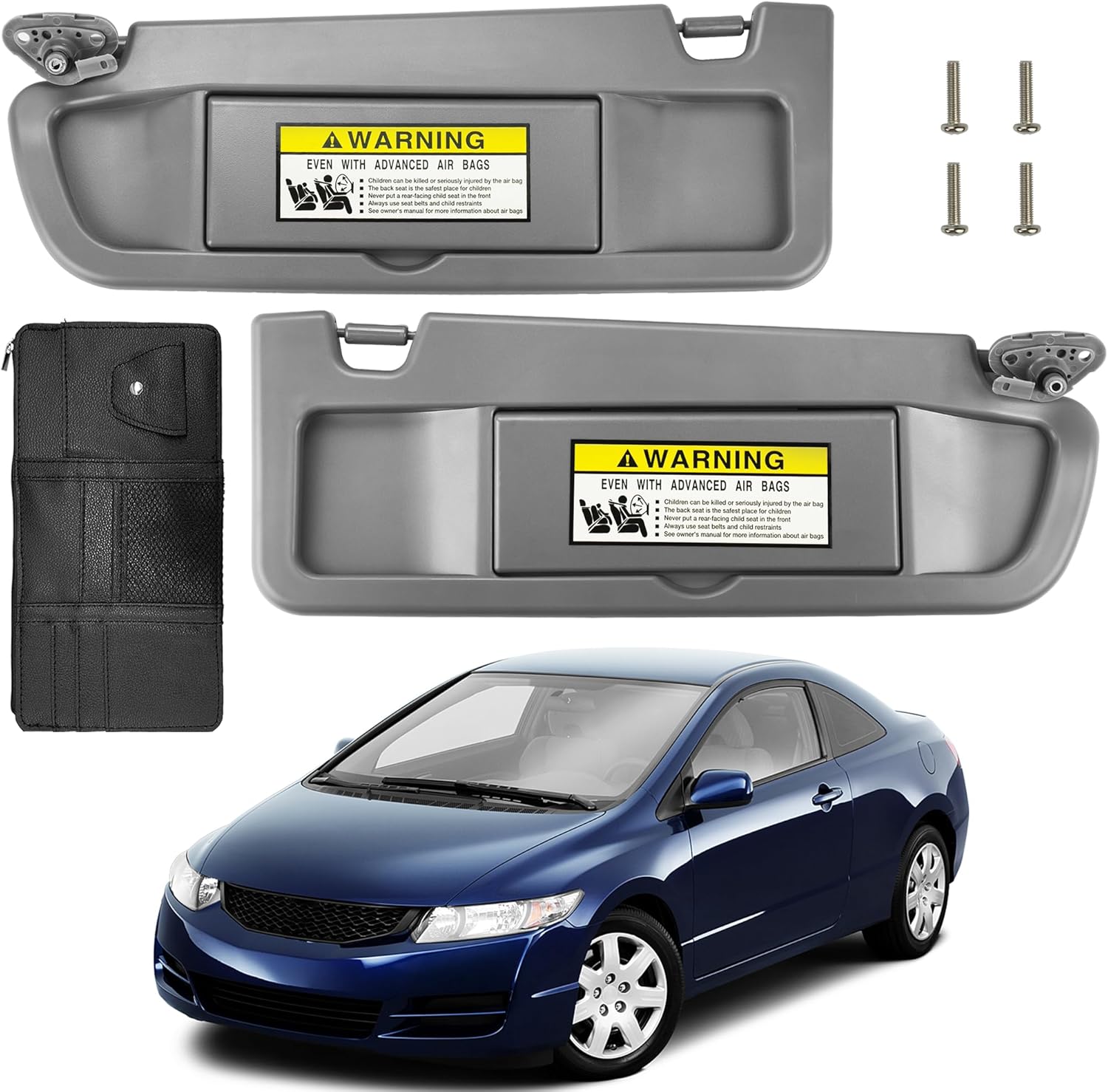 Sun Visor Compatible with Honda Civic 2006 2007 2008 2009 2010 2011 Driver Passenger Side Replace 83230-SNA-A01ZA 83230-SNA-A01ZB 83280-SNA-A01ZA 83280-SNA-A01ZB