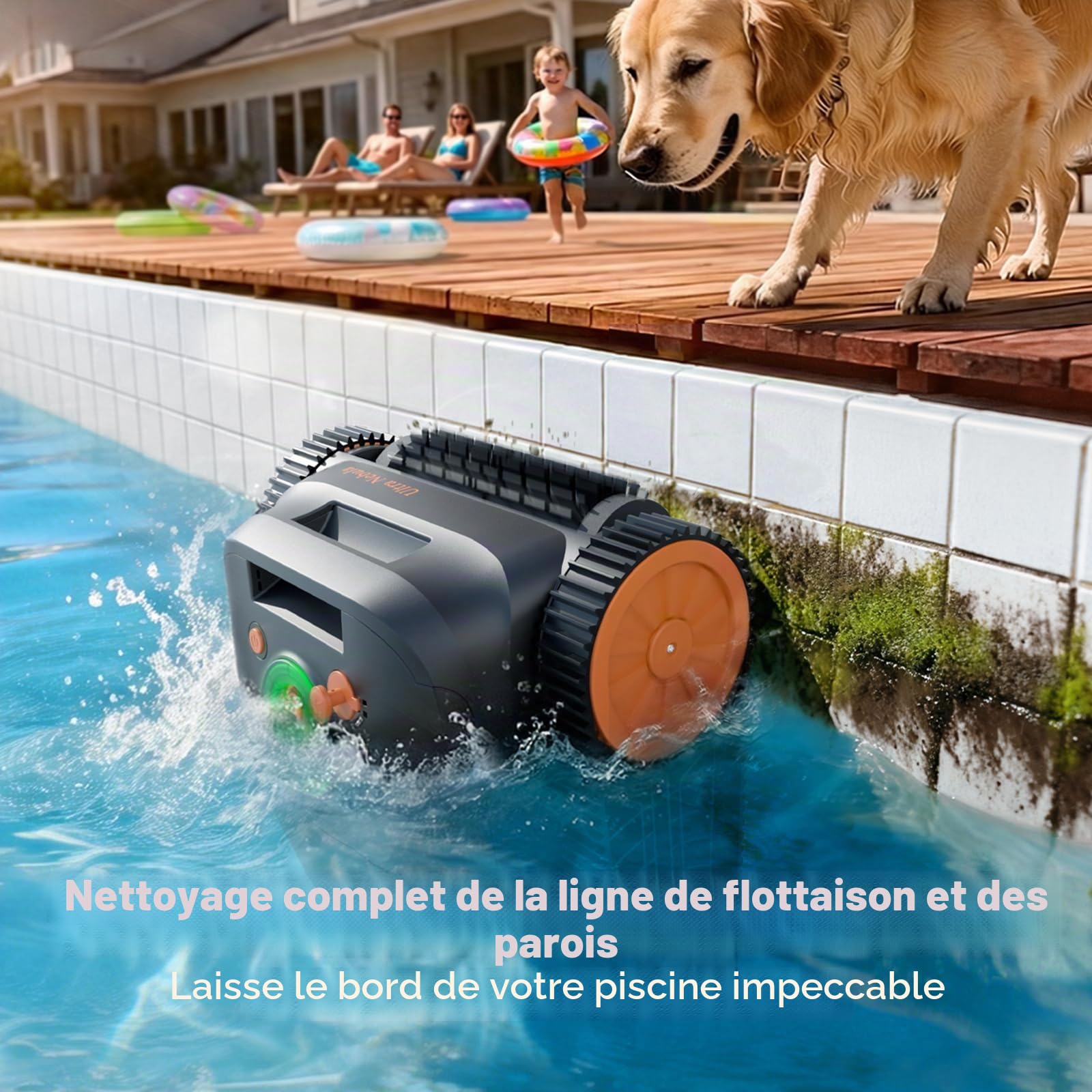 (2026 Upgraded) CoasTeering Robot Piscine Sans Fil pour Fond et Parois – 3 moteurs brushless, 21 m³/h, 180 min d’autonomie, navigation intelligente, aspirateur piscine pour ligne d’eau et piscines jus
