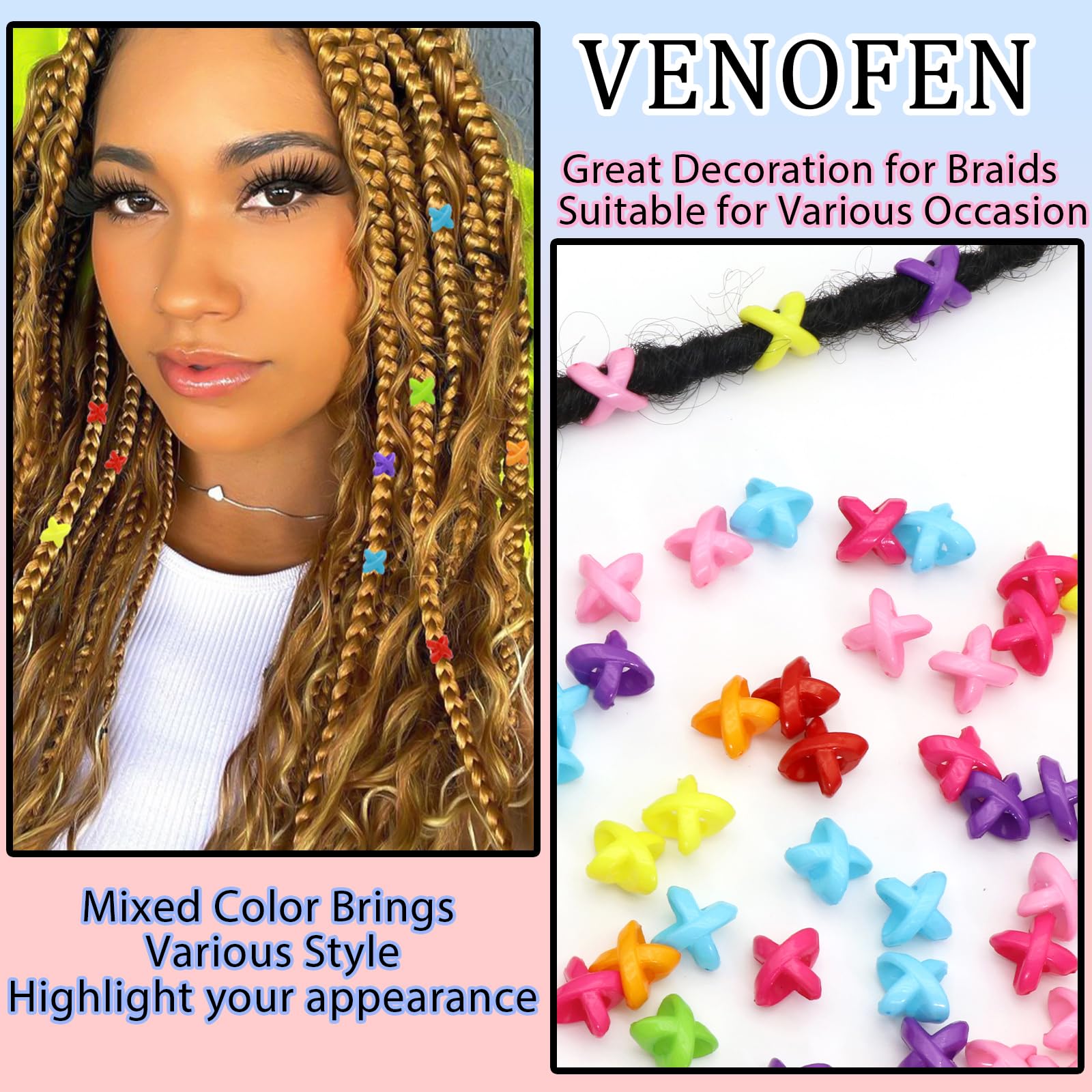 Amazon.com: VENOFEN 50PCS Hair Beads for Braids - Candy 