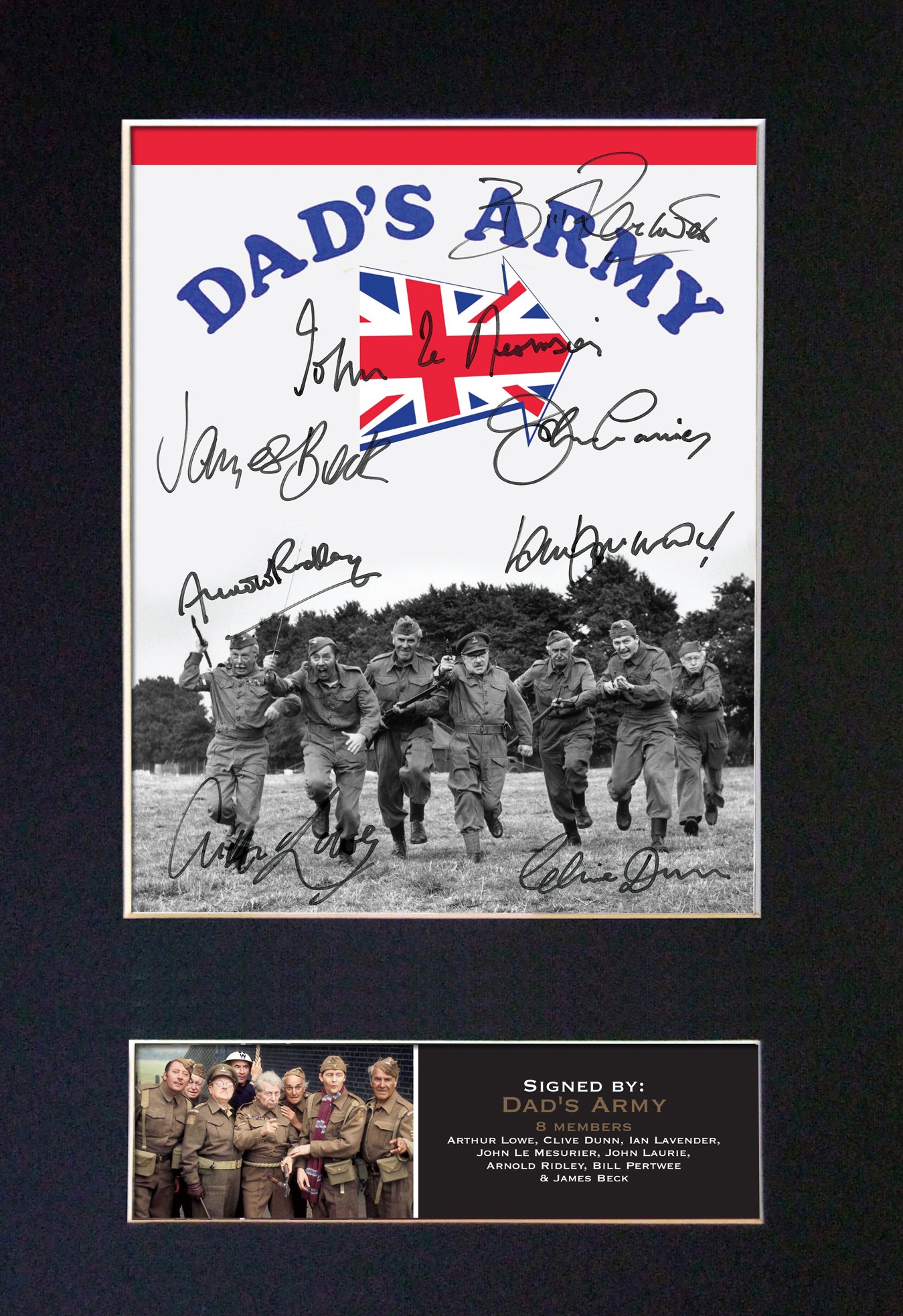 The Autograph Collector Gold,Black #755 Dad's Army Top Quality Signed Autograph Mounted Photo Reproduction Print A4 Rare Perfect Birthday Christmas Present (297 X 210Mm) (Not Framed)