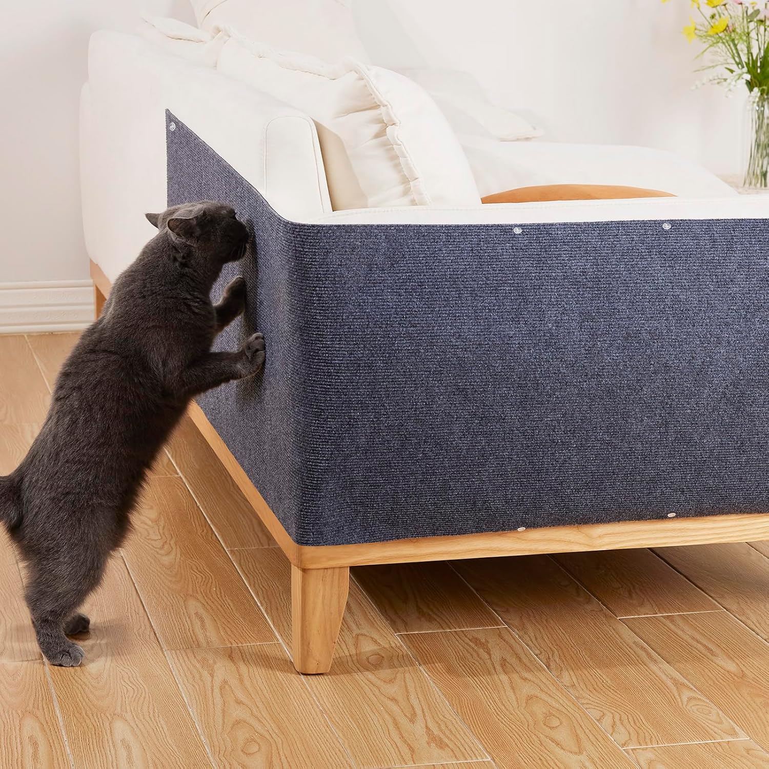 Yangbaga Cat Scratching Post Tree Replacement, 80” x 16” Self-Adhesive Trimmable Furniture Protector, Scratching Pad for Reparing, Recovering or DIY Scratcher