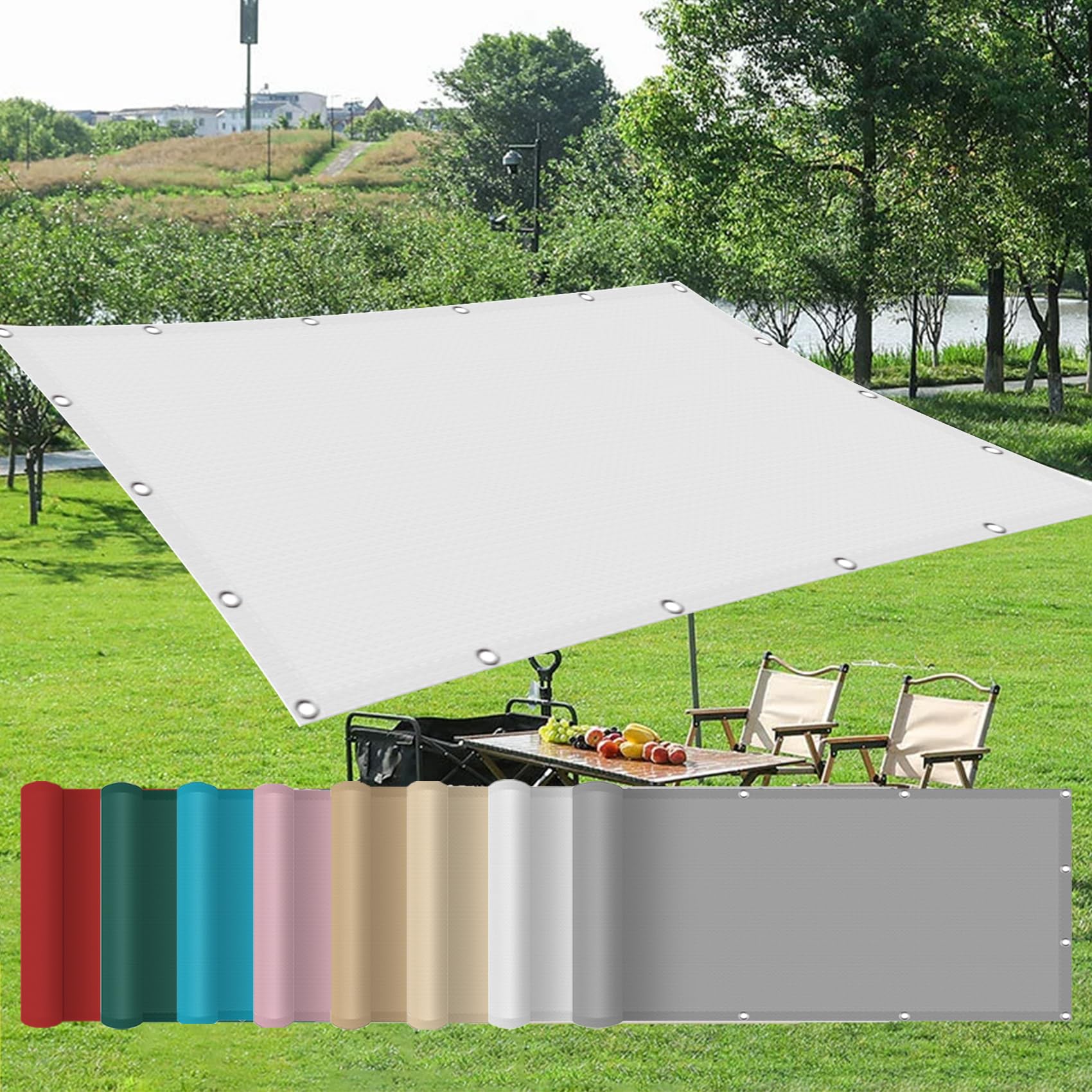 Toile ombrage 4.4x5m pour aménager un coin fraîcheur sur la terrasse