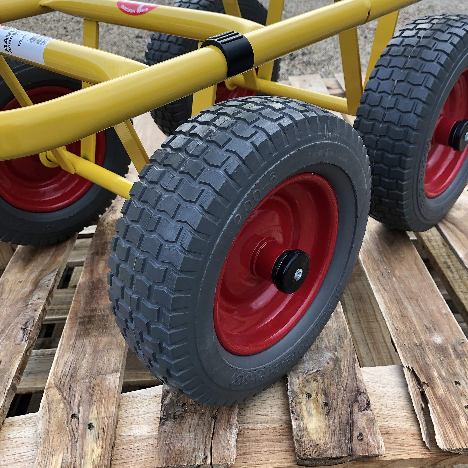 Ravendo Plattenwagen Transportwagen Dolly 4 Rad 300 Kg Schwerlast Lasten Karre Transportkarre Pannensicher Made in Europe