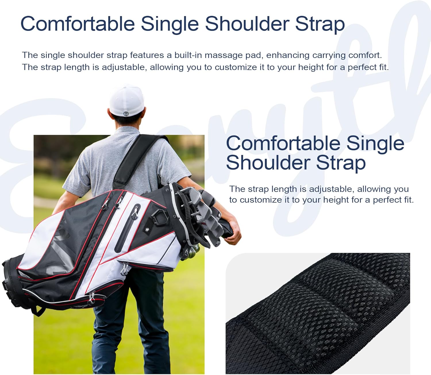 14-Way Golf Cart Bag with Organizer Divider & Rain Cover