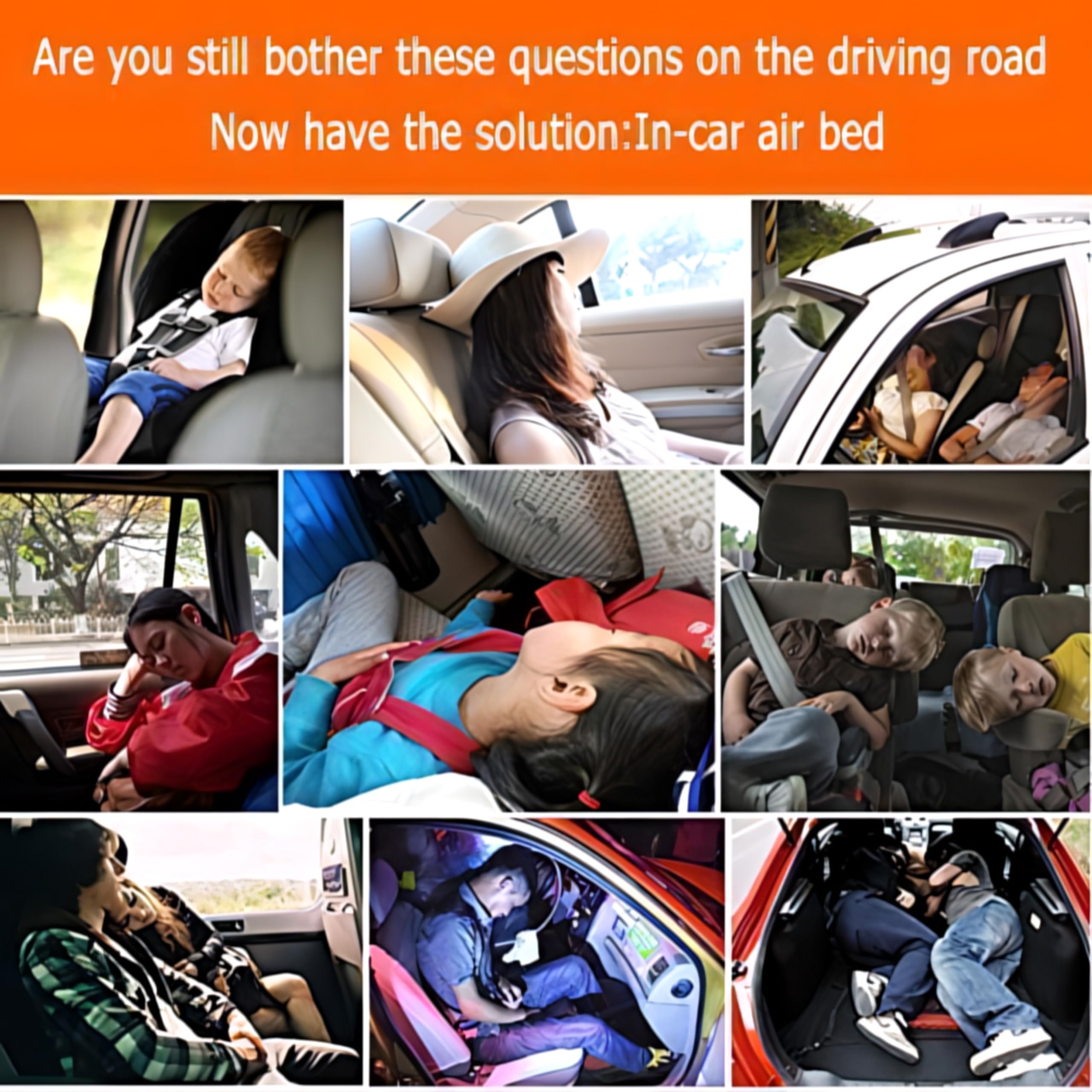 Car Air Bed with Pump & Pillows Comfortable Inflatable Back Seat Mattress for Road Trips & Outdoor Fun 1