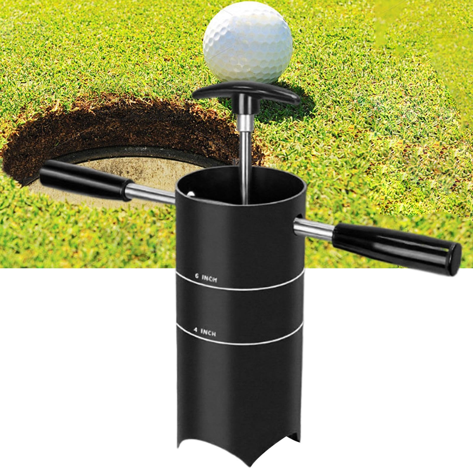 Copa de hoyo de golf portátil Juego Práctica Cavador Portátil Estándar | Hoyos de golf, mango desmontable Para Juego De Bolas Al Aire Libre En Patio, Césped Y
