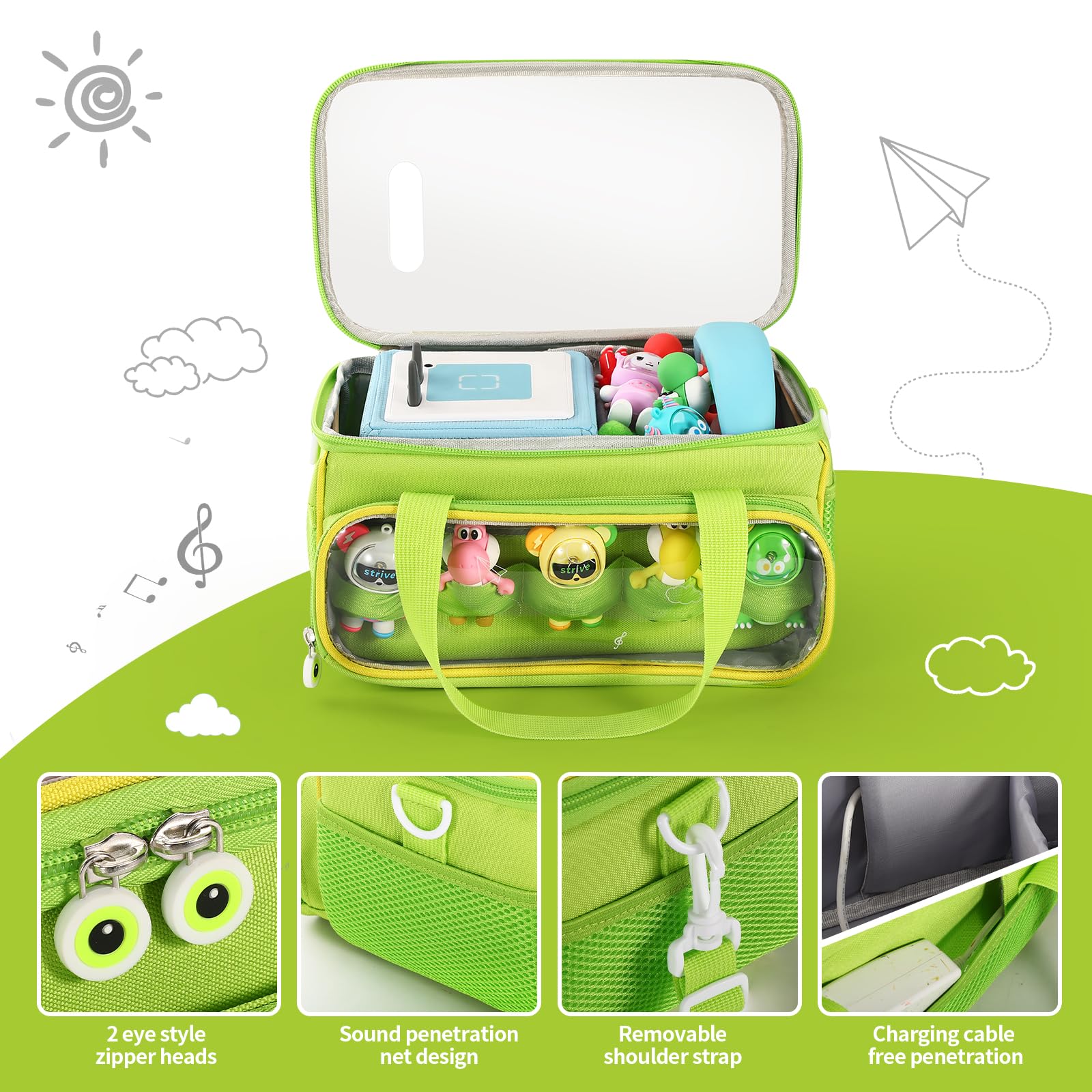 Carrying Case for Toniebox Storage Carrier Bag for Tonie Characters with Shoulder Strap and Handle - Image 3