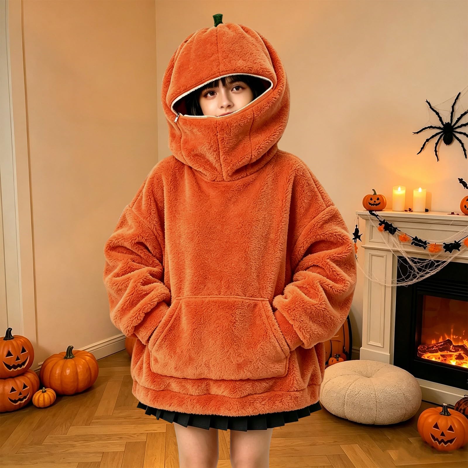 Sudadera con capucha de Halloween para niñas | Sudadera con capucha suave y cálida para otoño e invierno, perfecta para fiestas de truco o trato, escuela, vacaciones