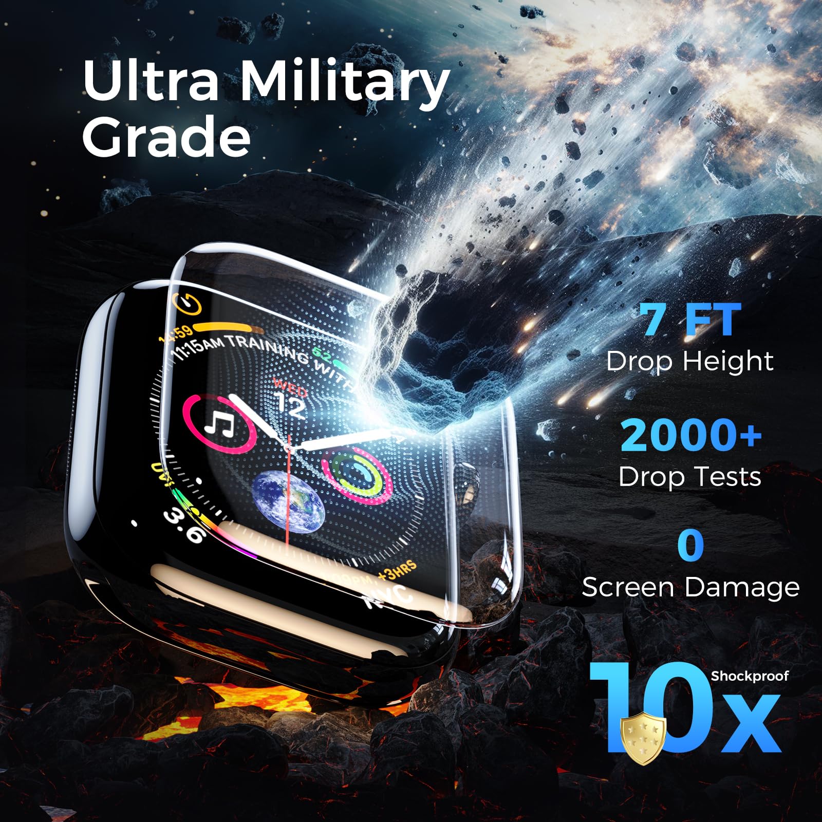 Ochraniacz ekranu kompatybilny z Apple Watch Series 8/7 41 mm, zakrzywiony 3D pełne pokrycie ochrona przed zarysowaniami osłona ze szkła hartowanego, ochrona ekranu bez pęcherzyków do iWatch 8/7 41 mm (3 szt.)