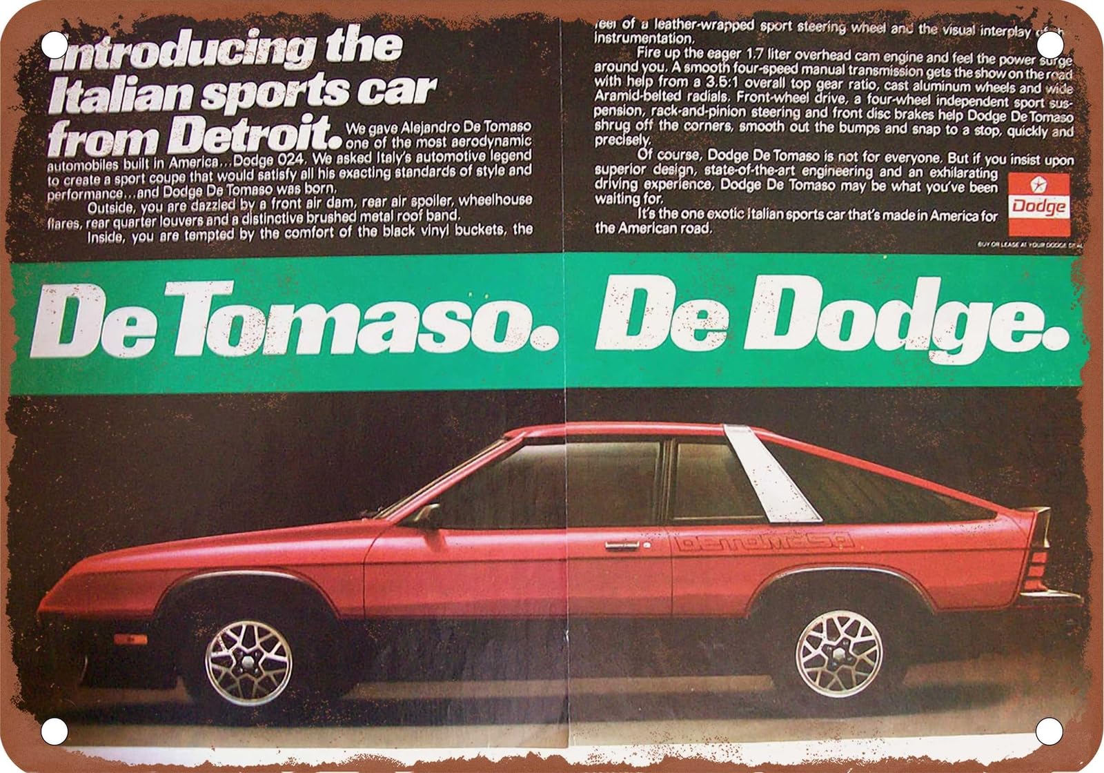 METAL SIGN - 1981 Dodge Vintage Ad 02 - Old Retro Rusty Look home decor