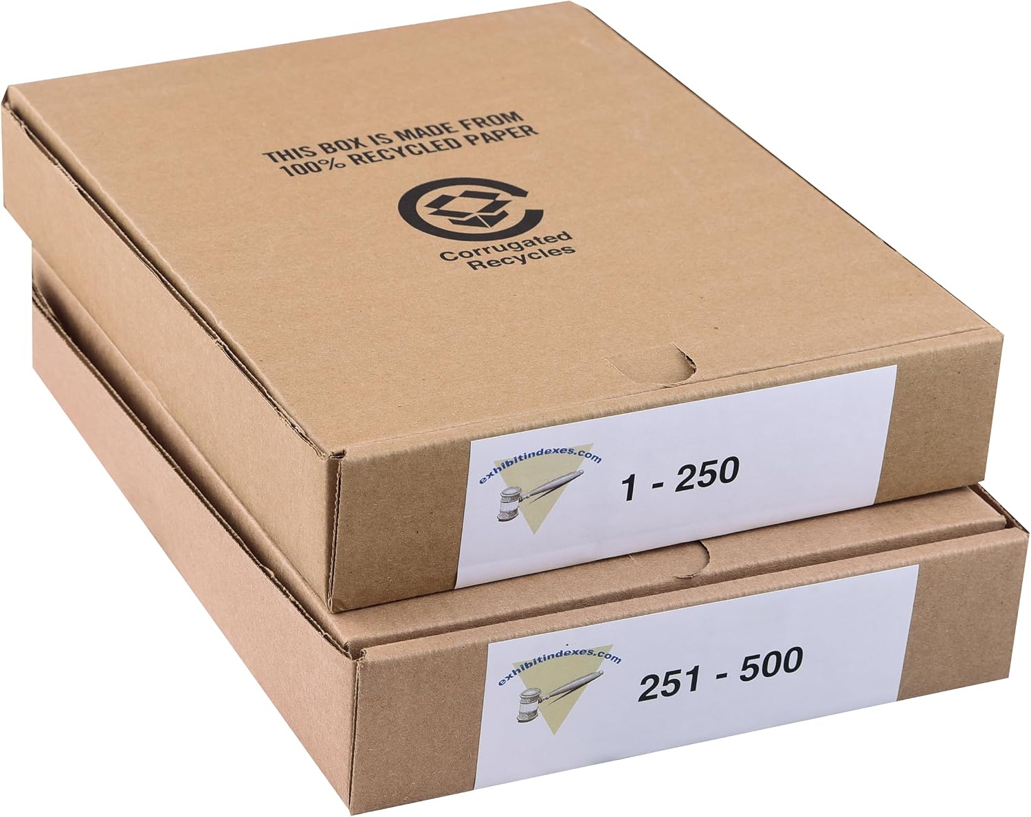 Exhibitindexes® Numbered Dividers 1-500 Punched - AVE Style Bold Tabs - Side Collated Exhibit Tabs - Made in The USA | Letter Size - 1-500 - Sets