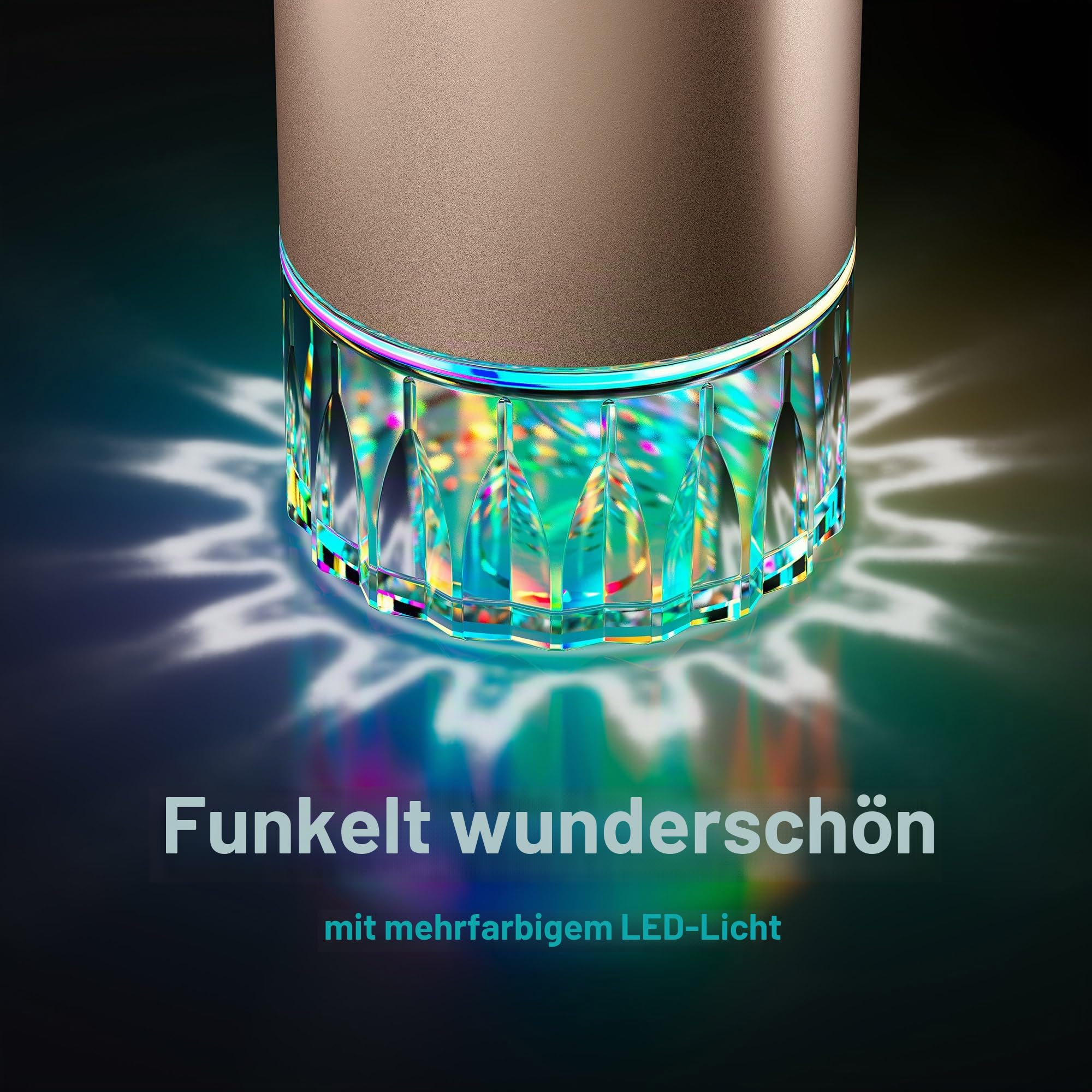 Airversa RD1 Wasserloser Diffuser, kabellos, 100ml - Titanium | Bis zu 60 m² Abdeckung, Buntes Licht, für Büro, Badezimmer, Auto & unterwegs, 3 Timer- & Nebelstufen, Metallgehäuse