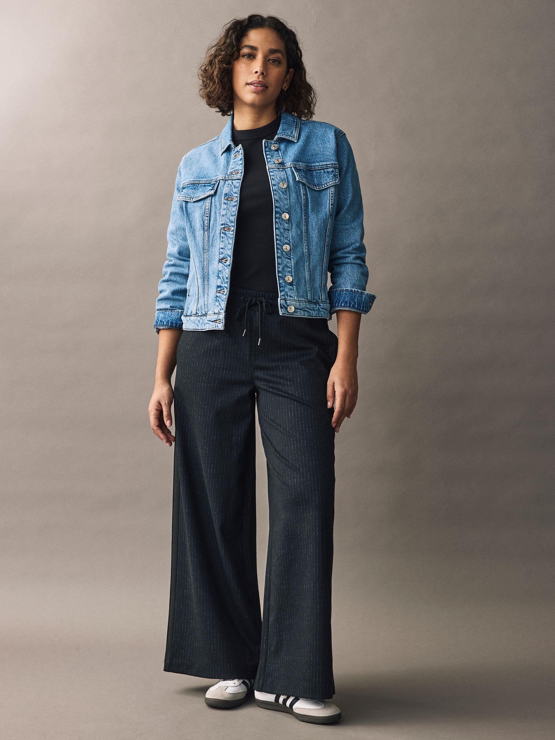 NEXT Mujeres Chaqueta Vaquera de Corte Ajustado para Busto Grande
