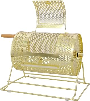Raffle Ticket Spinner Lottery Drawing Drum Spinning Cage Metal Drawing Barrel Bingo Ball Roller with Wooden Handle Holds 2500 Tickets Or 100 Ping Pong Balls for Events Fundraisers Gold