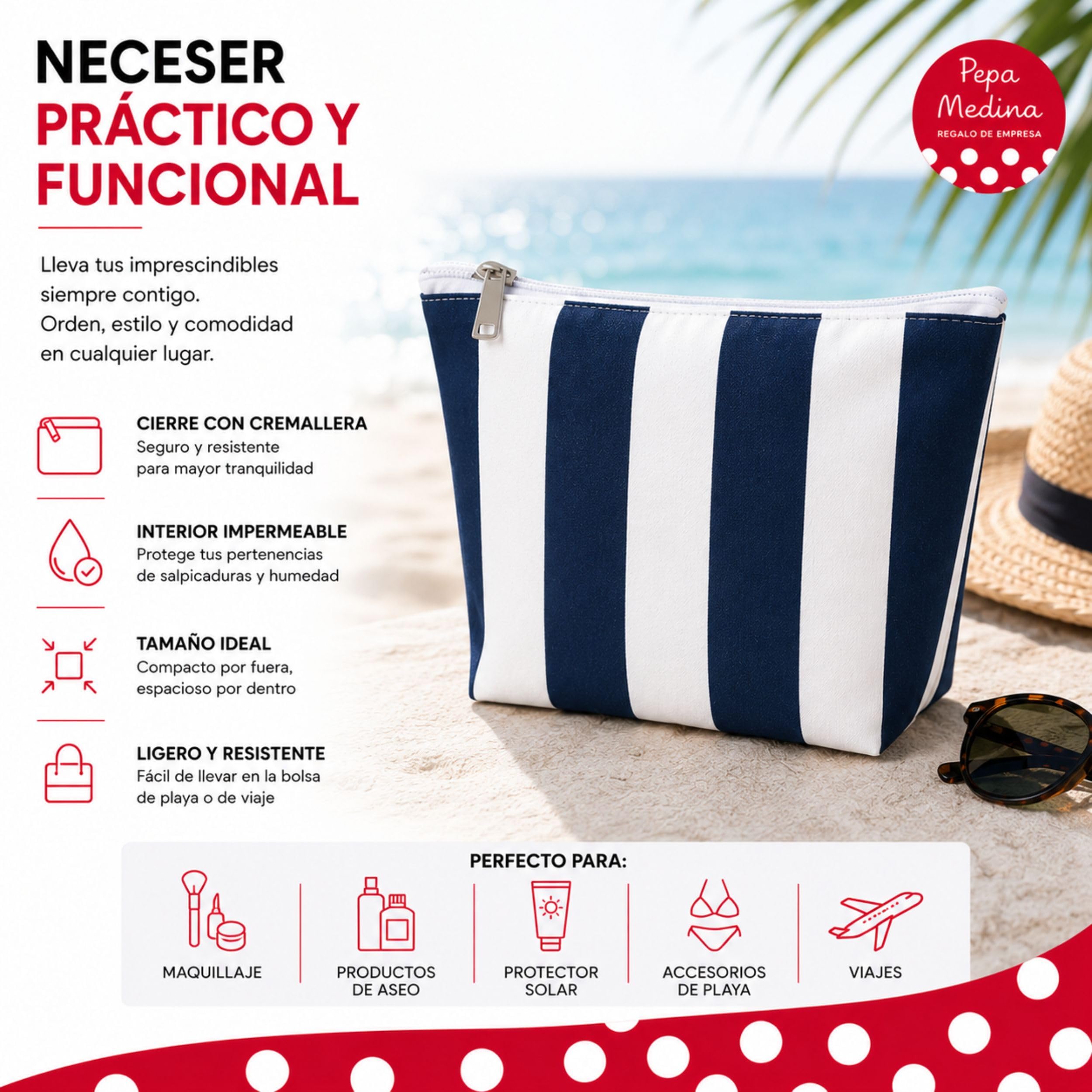 Set da spiaggia da donna, 3 pezzi, blu navy, grande borsa in cotone riciclato, pareo asciugamano 180 x 90 cm e trousse con cerniera, kit spiaggia, piscina, vacanze, regalo da donna