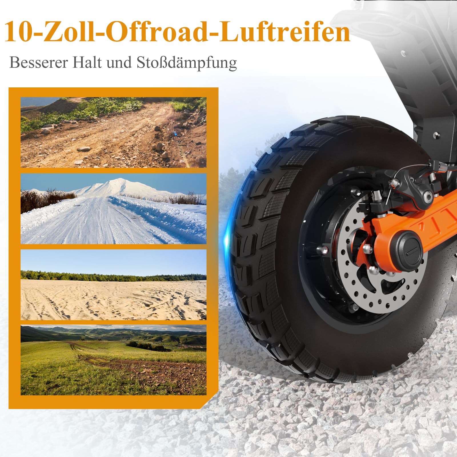 JOYOR E Scooter Roller S/Y/F-Serie, Reichweite von 40-100 km, Escooter 150 kg Tragkraft Einzel/Doppelmotoren, E Roller mit 10-Zoll-Geländereifen