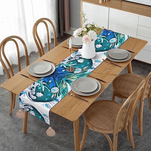 Blue Fly Dragonfly Christmas Table Runner,Holiday Table Runner - Amplifying Your Dining Atmosphere