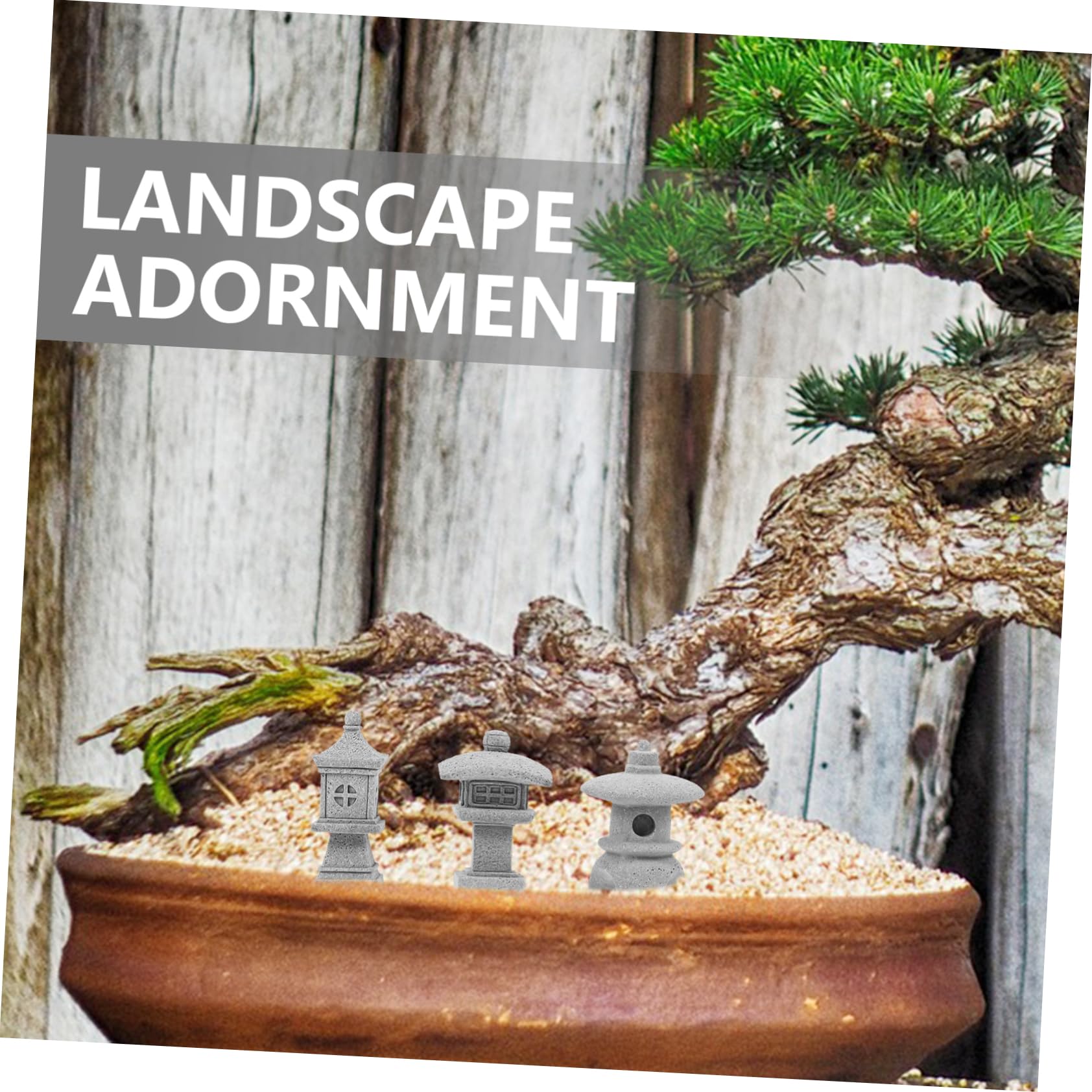 FUNOMOCYA 6 Pcs Mini Pagoda Statues for Fish Tank Decoration Chinese Sandstone Lanterns for Bonsai Landscape Aquarium Ornaments Zen Garden Decor - Image 3