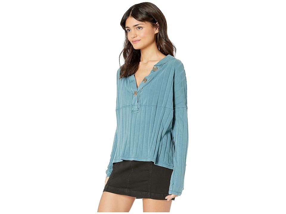 

Free People In The Mix Long Sleeve (Ocean Blue) Women's Clothing