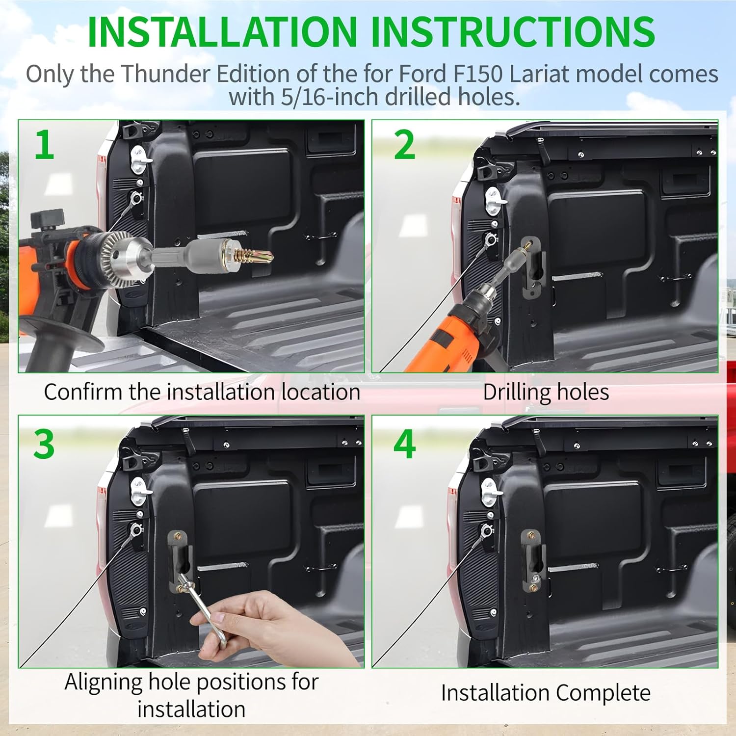 JERBOR Universal Heavy-Duty Truck Bed Tailgate Extender Mounting Bracket Kit, Truck Bed Extender Mounting Hardware