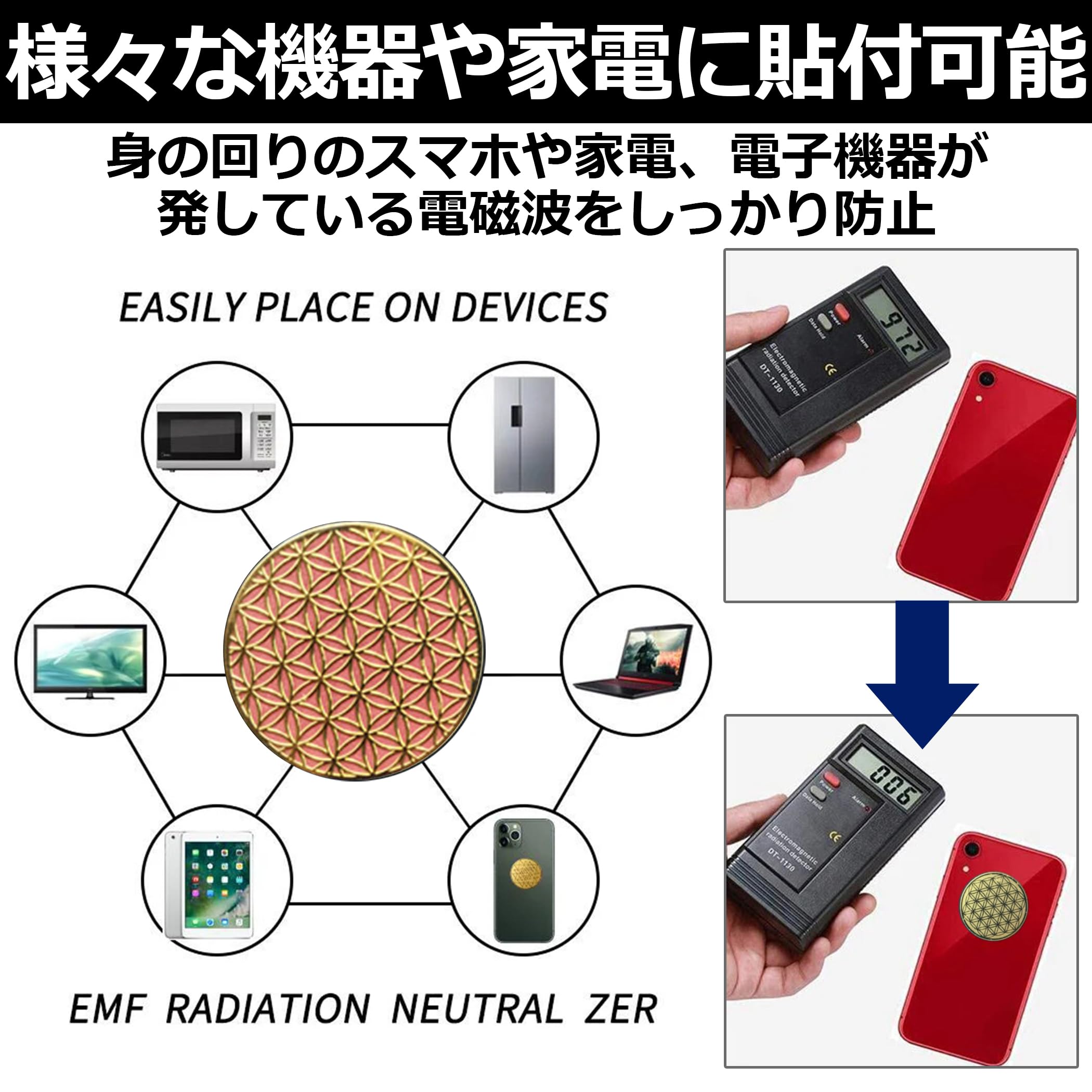 Amazon.co.jp: EdisonBrain 電磁波防止ステッカー スマートフォン 家電