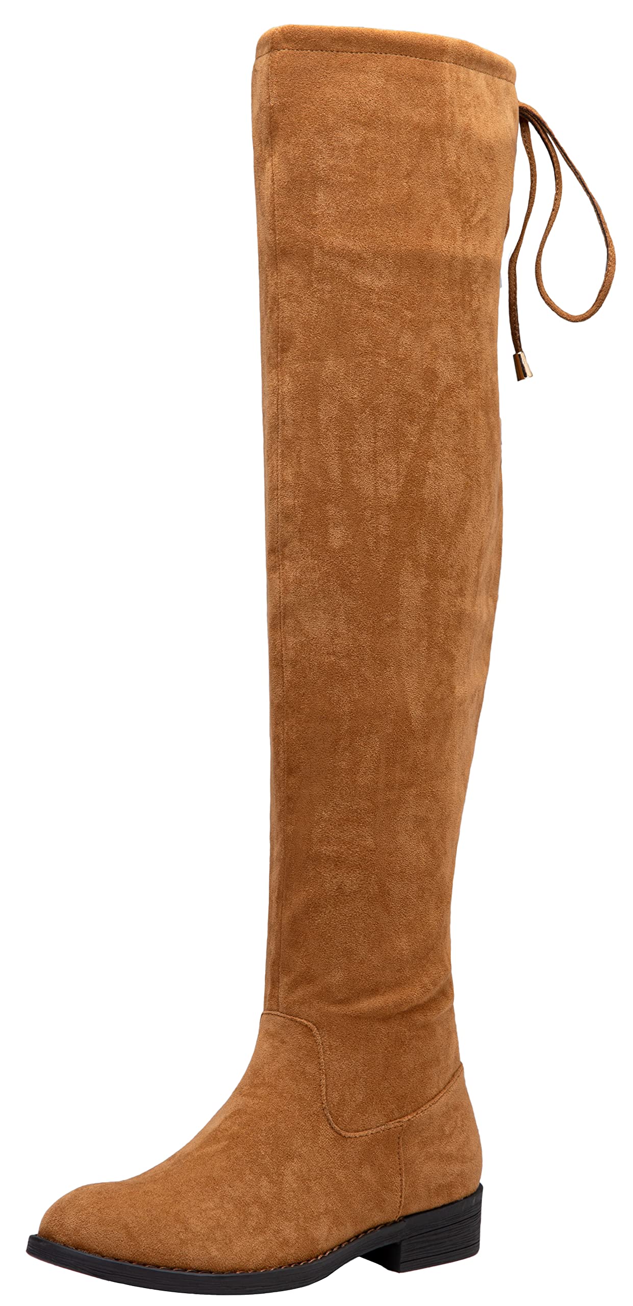 Vepose Womens 998 Suede Over The Knee High Boots Low Flat Heel Thigh High Boots for Women