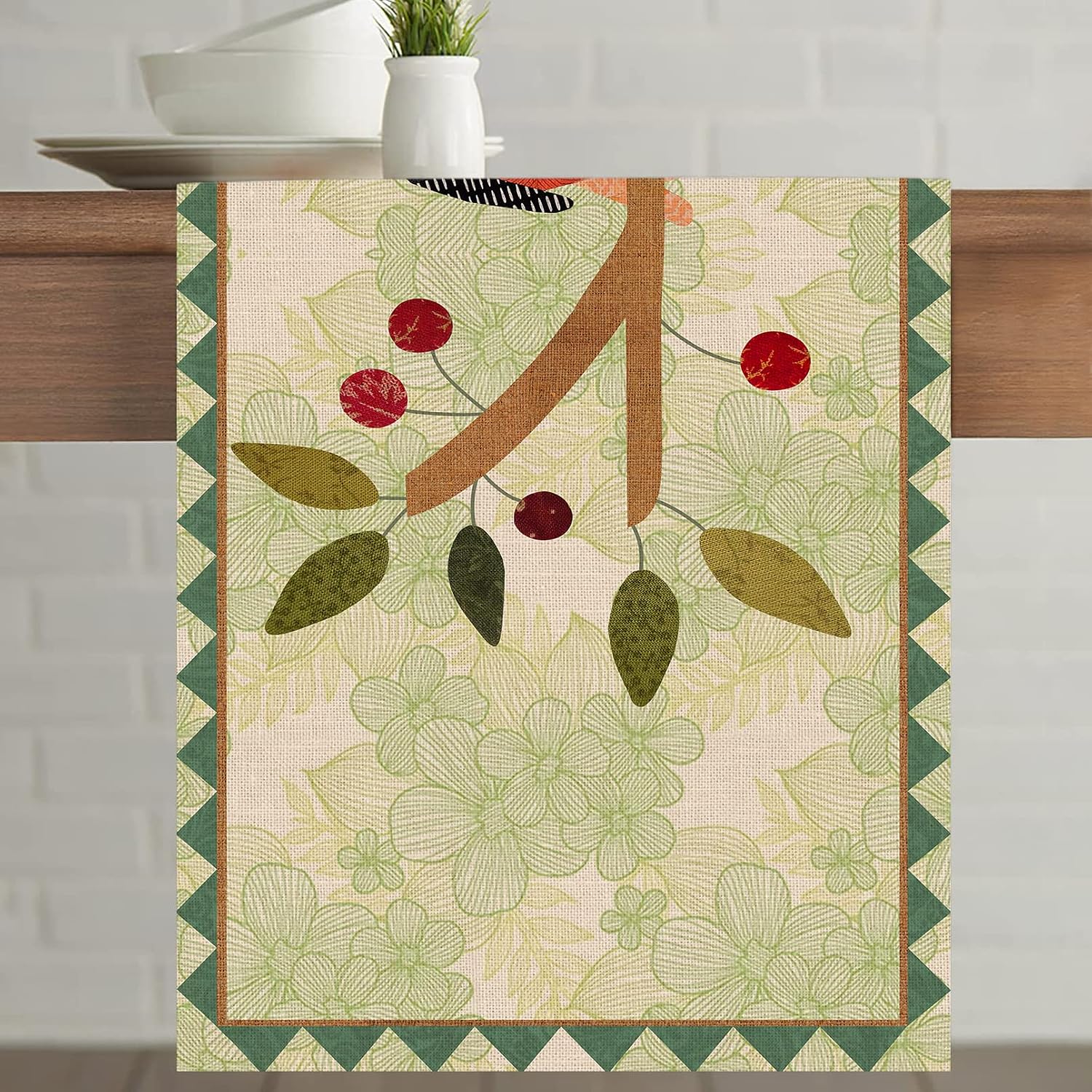 Seliem Summer Birds Tree Branches Table Runner, Cardinal Home Kitchen Dining Decor, Spring Seasonal Farmhouse Decorations Indoor Outdoor Party Supply 13 x 36 Inch